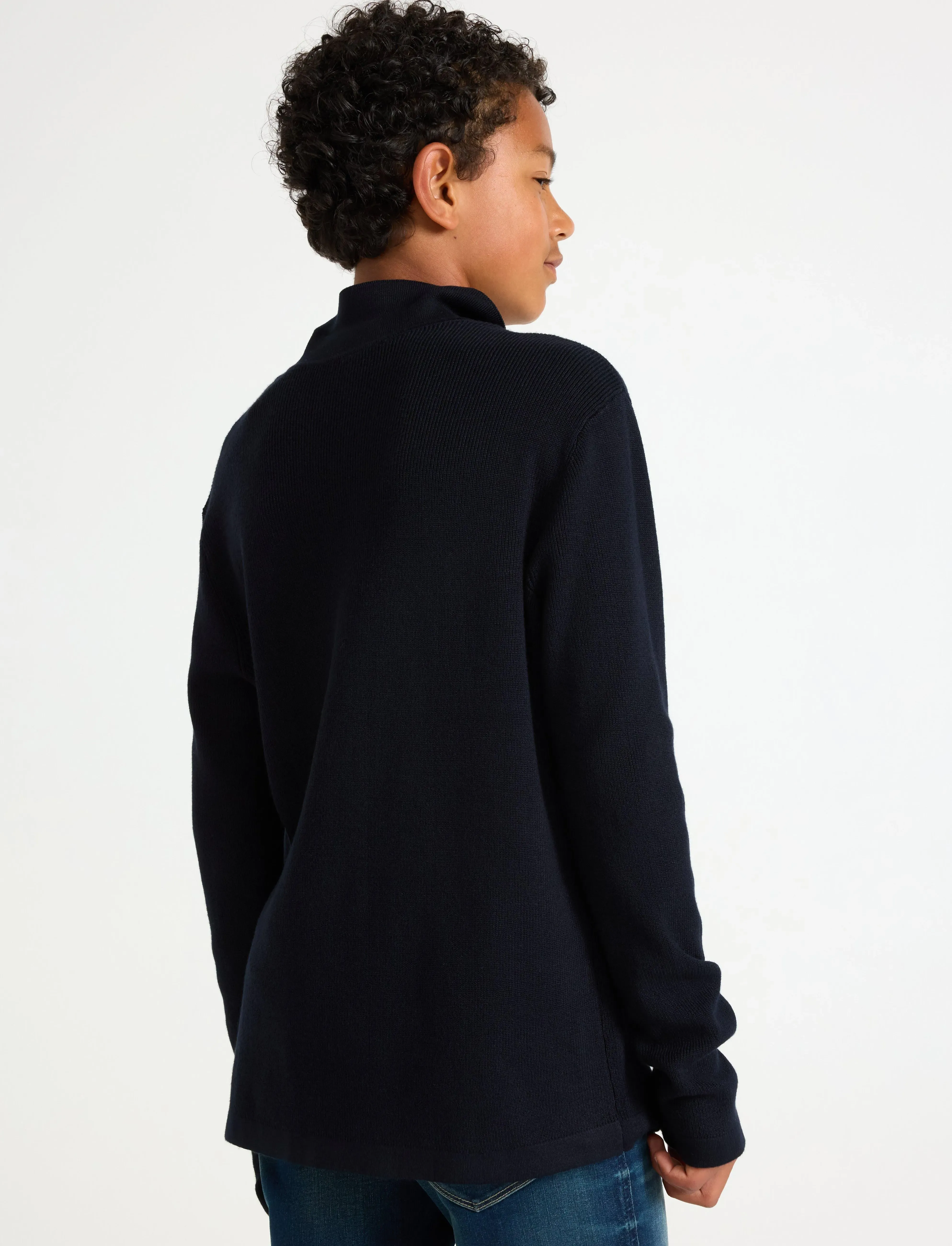 Lindex - Sweater rib knit collar - polo marškinėliai - dark navy - 3