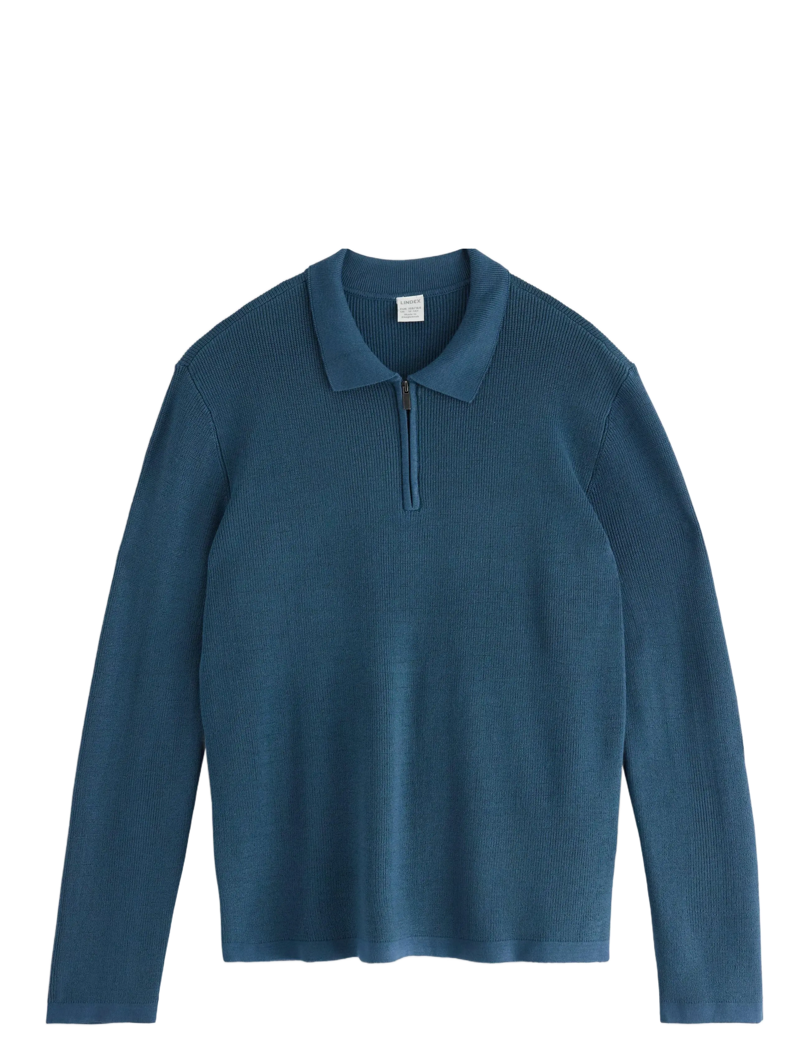 LINDEX Pullover Rib Knit Collar Blau - 128 - Kinder