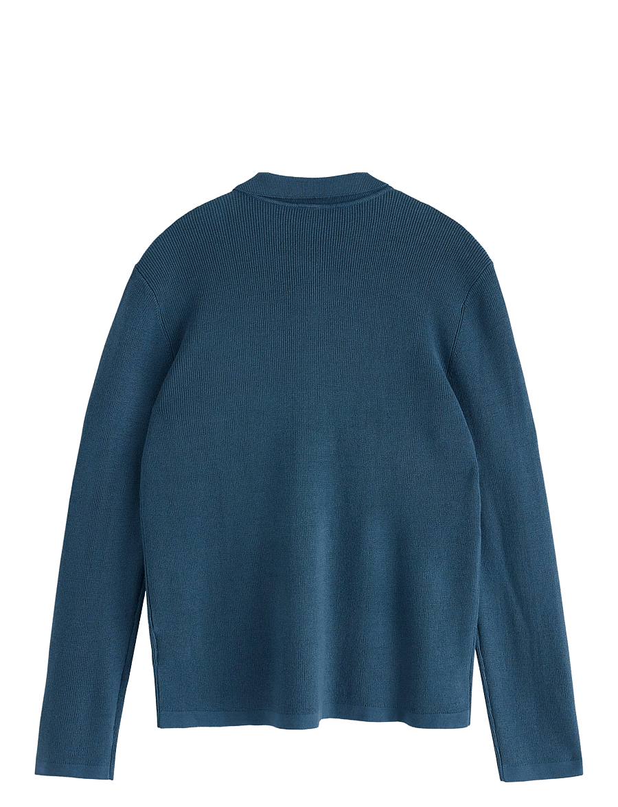 Lindex - Sweater rib knit collar - långärmade pikéer - dusty blue - 2