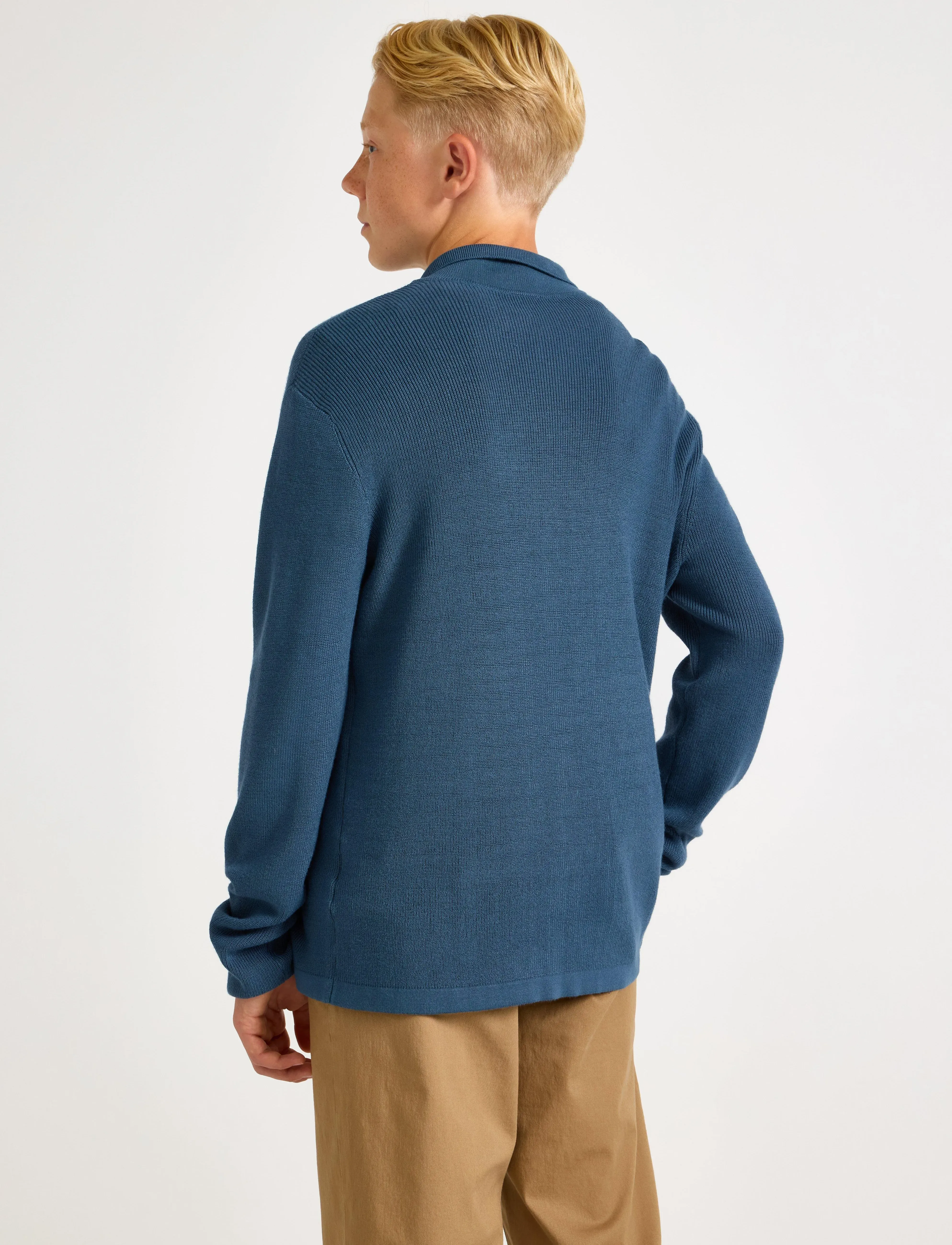 Lindex - Sweater rib knit collar - polo marškinėliai ilgomis rankovėmis - dusty blue - 3