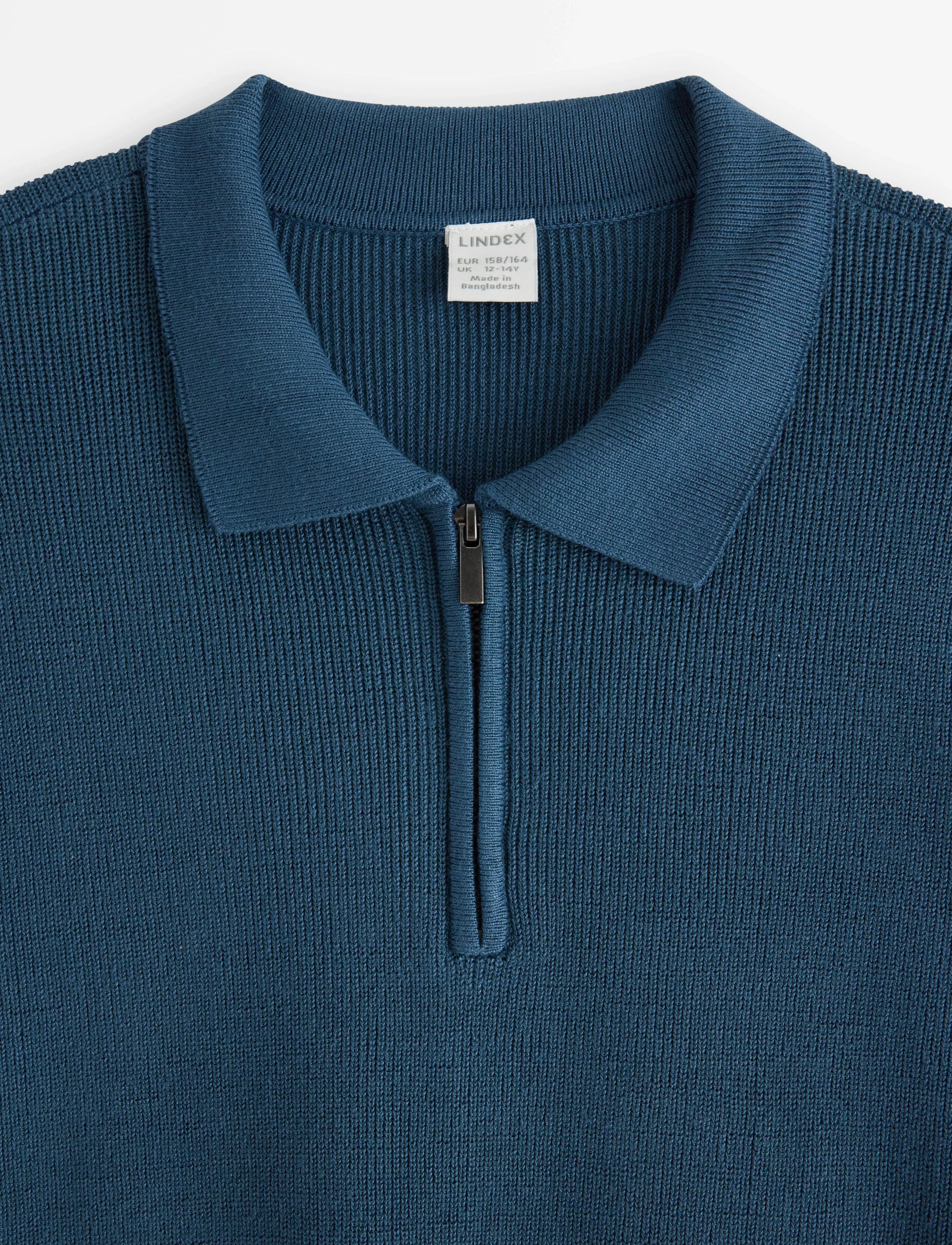 Lindex - Sweater rib knit collar - polo marškinėliai ilgomis rankovėmis - dusty blue - 5