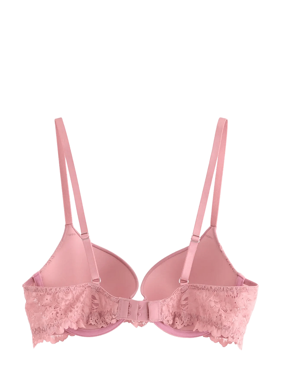 Lindex - Malva push-up bra with lace - dark dusty pink - 2