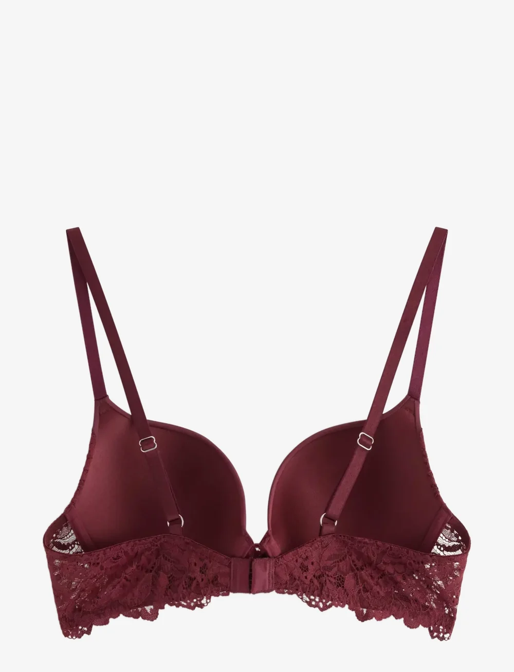 Lindex - Malva push up-bh med blonder - push-up bh:ar - dark dusty red - 2