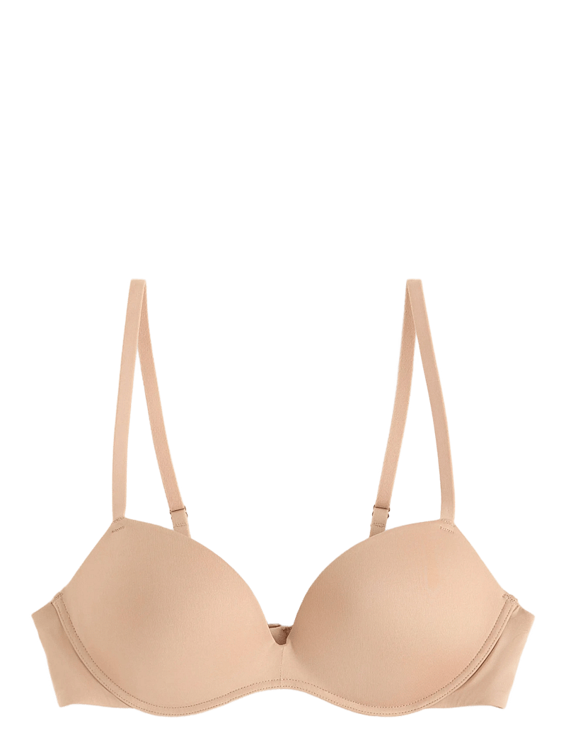 Lindex - Bra Wirefree Push Shiny Micro - die niedrigsten preise - beige - 0