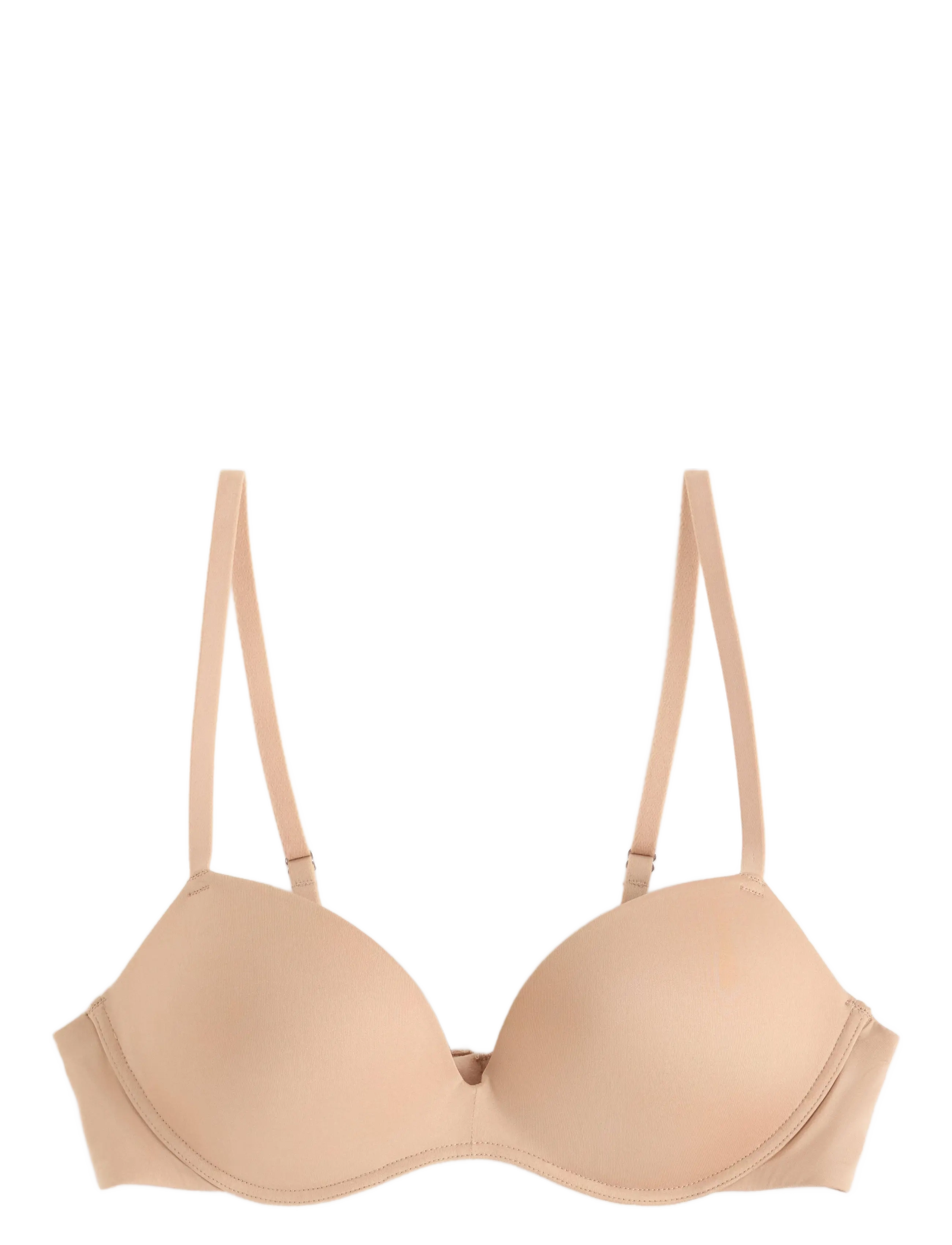 Lindex - Bra Wirefree Push Shiny Micro - beige - 1