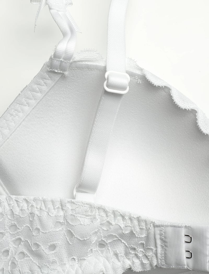 Lindex - Bra Wirefree Push broderie ang - bügellose bhs - white - 3