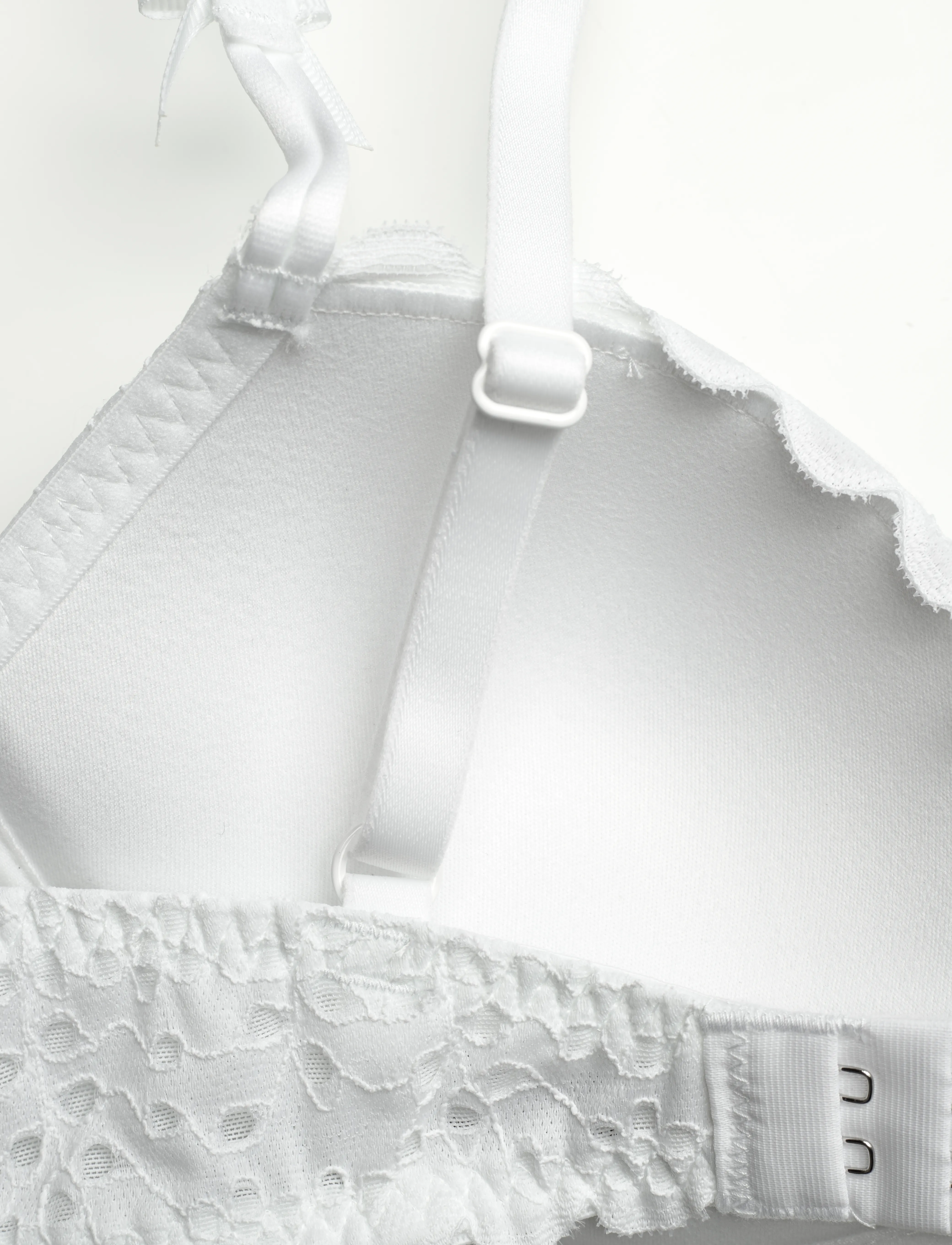 Lindex - Bra Wirefree Push broderie ang - white - 3