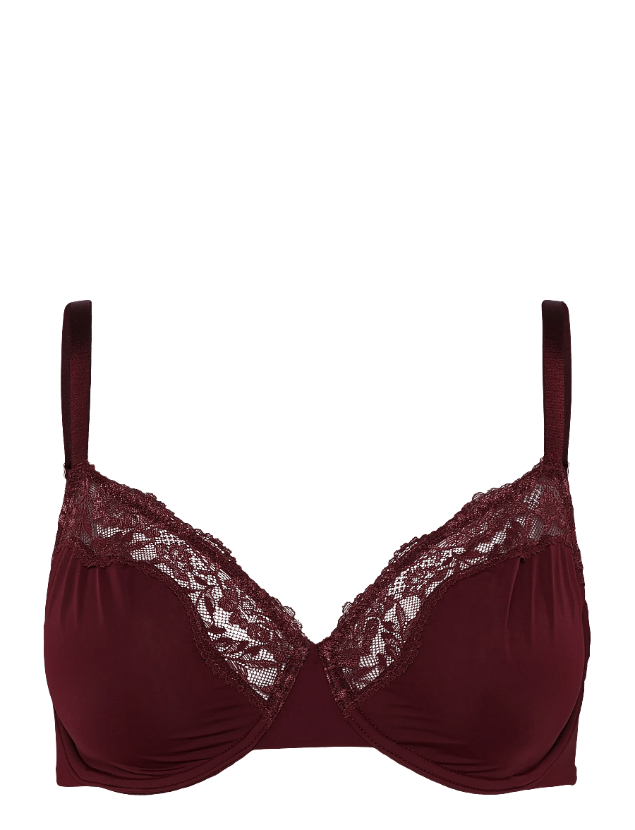 Lindex - Unpadded wire bra - dark dusty red - 0