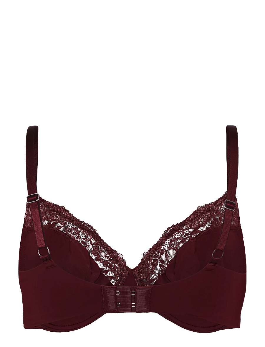 Lindex - Unpadded wire bra - dark dusty red - 1