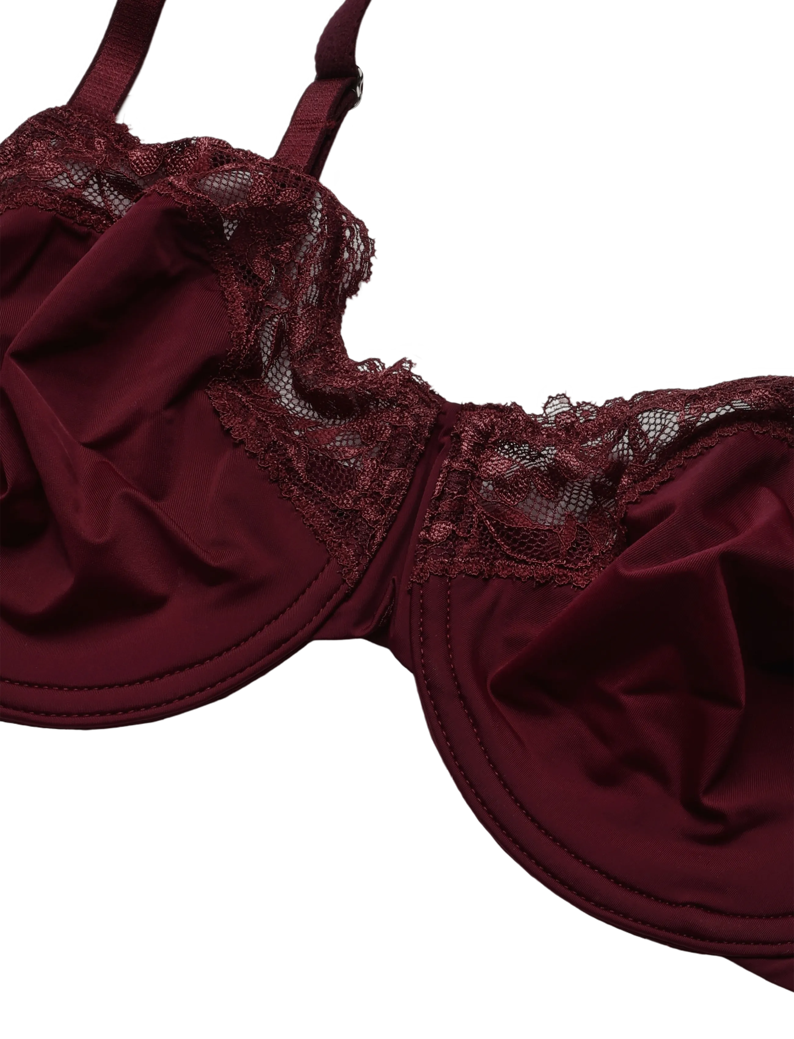 Lindex - Unpadded wire bra - dark dusty red - 2