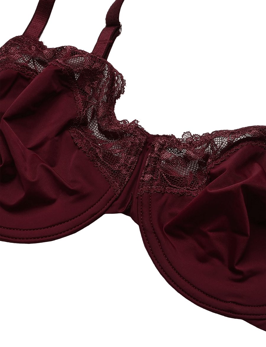 Lindex - Unpadded wire bra - dark dusty red - 2