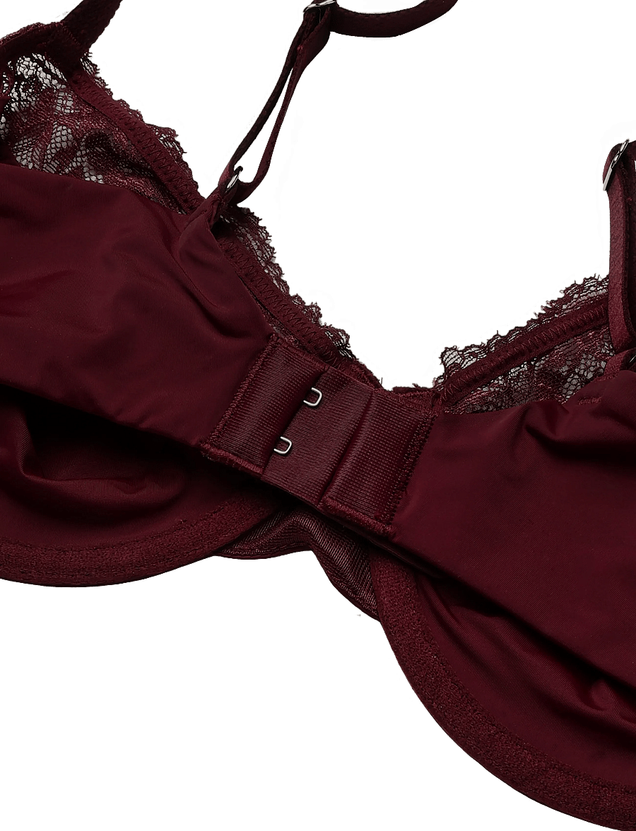 Lindex - Unpadded wire bra - dark dusty red - 3
