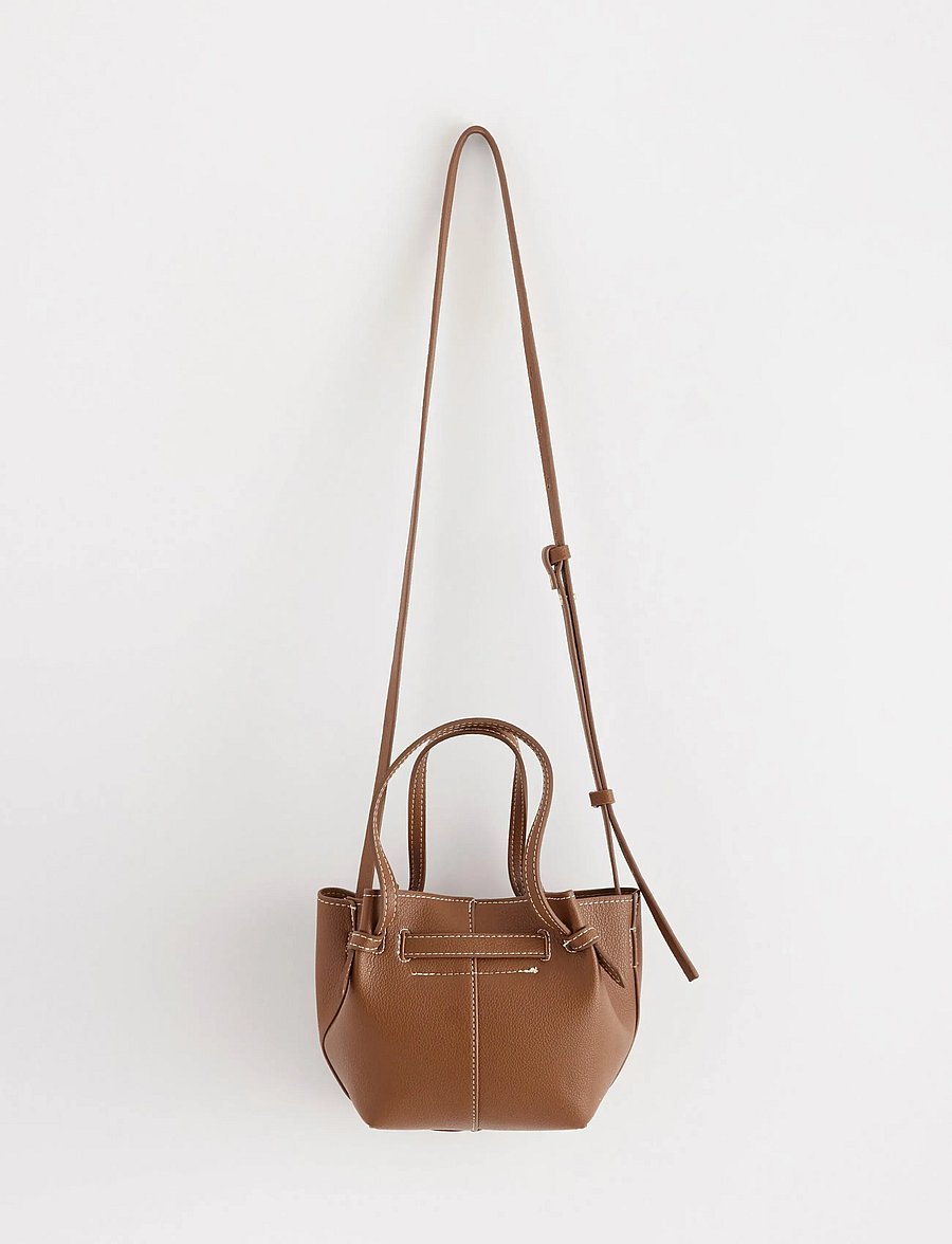 Lindex - Bag mini Tote Elsie - shopper - cognac - 0
