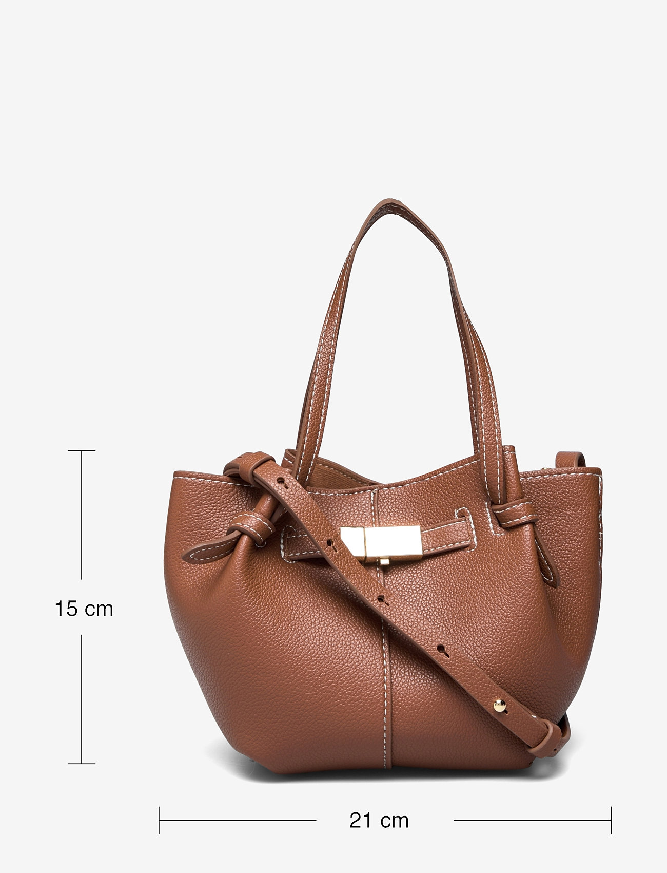 Lindex - Bag mini Tote Elsie - shoppers - cognac - 5