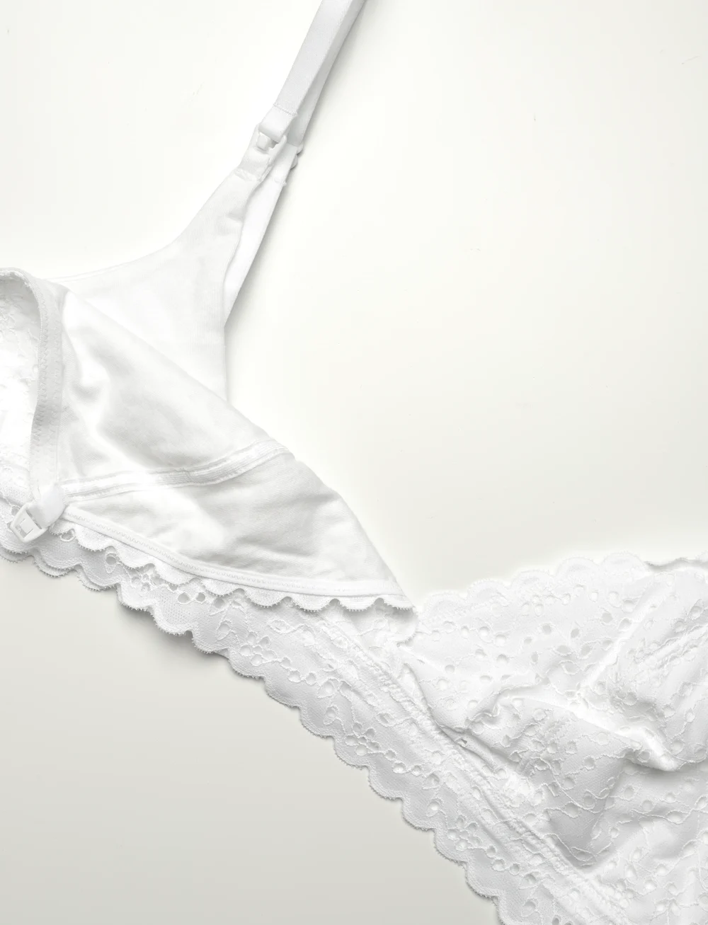 Lindex - Nursing bra Broderie Anglais - undertøj - white - 2