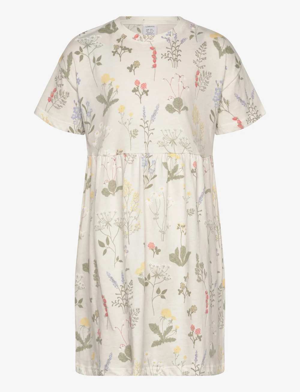 Lindex - Dress ss AOP meadow - lühikeste varrukatega vabaaja kleidid - light dusty white - 1