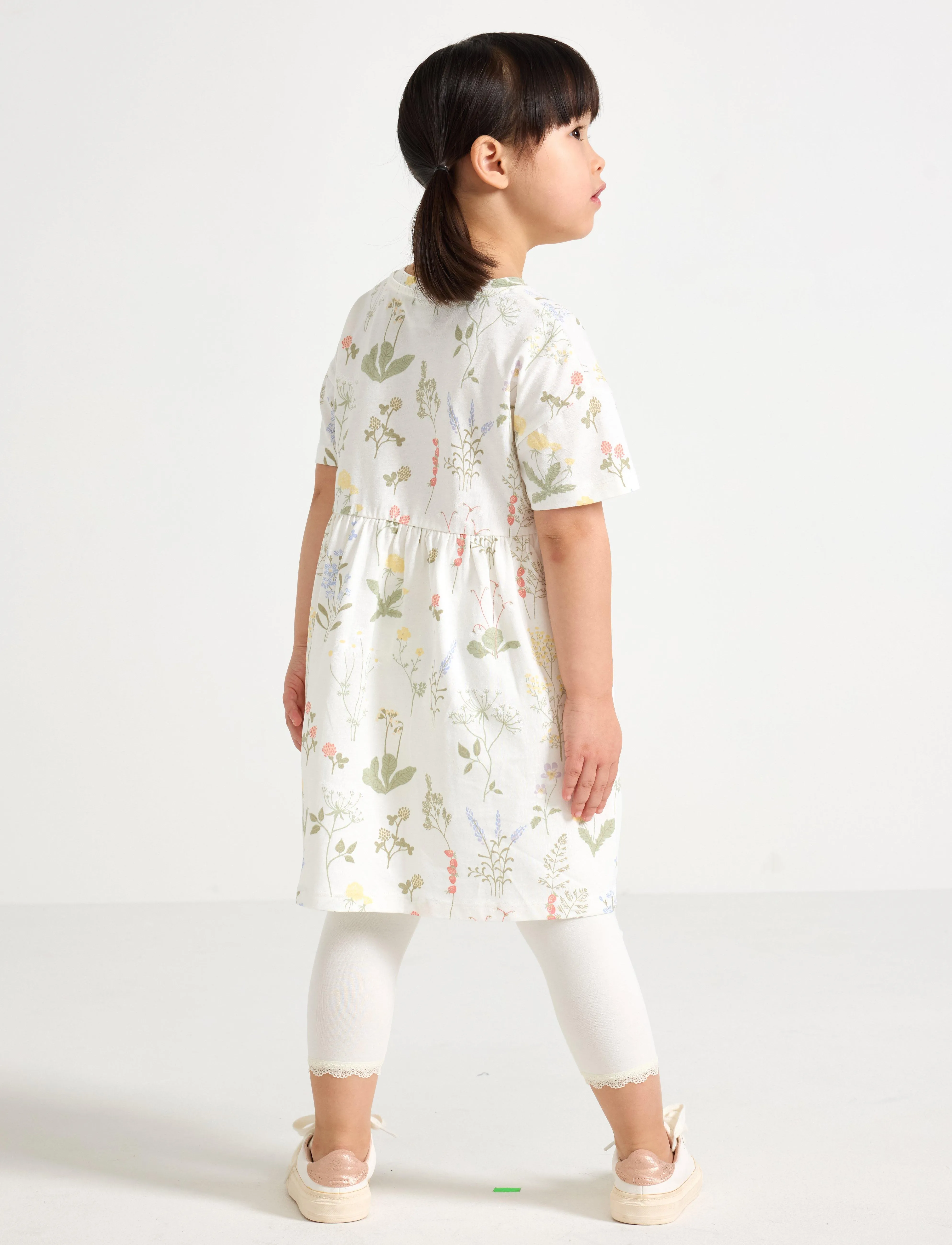 Lindex - Dress ss AOP meadow - light dusty white - 3