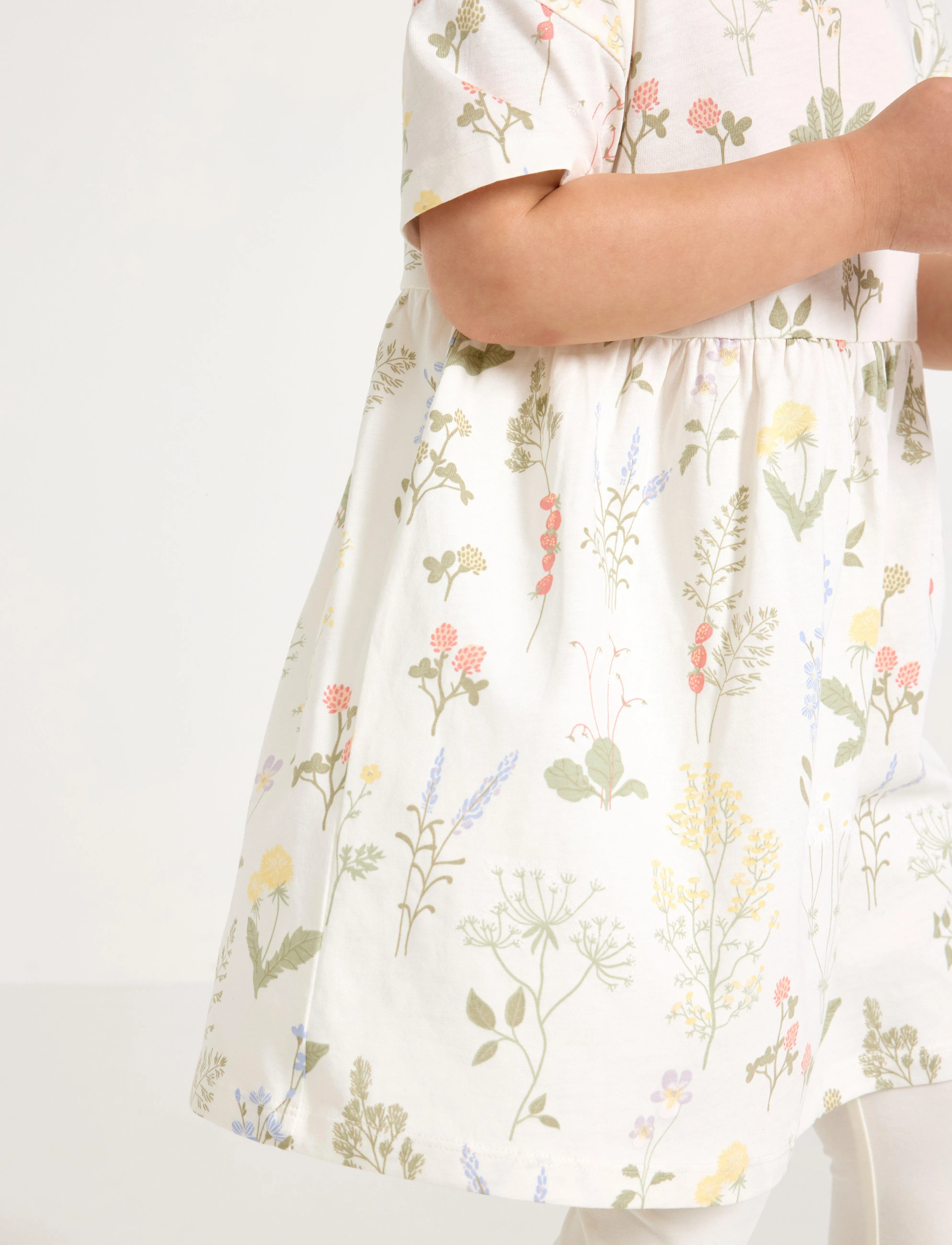 Lindex - Dress ss AOP meadow - light dusty white - 4