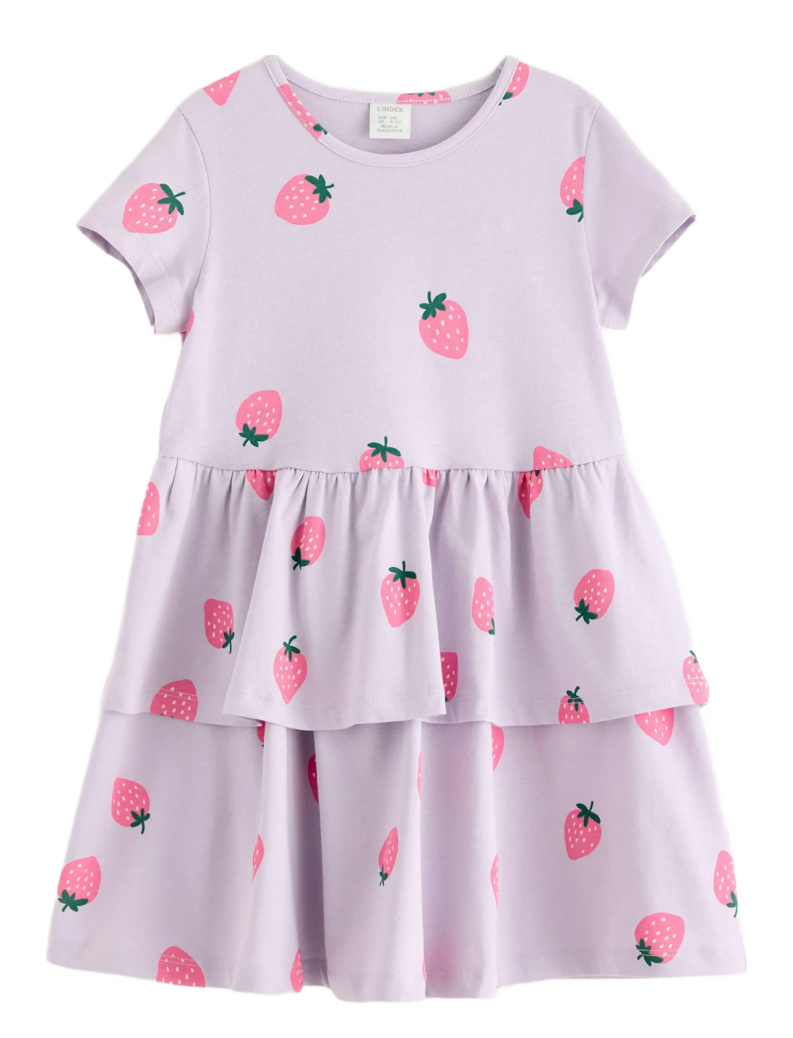 Lindex - Dress ss peplum AOP - light dusty lilac - 1