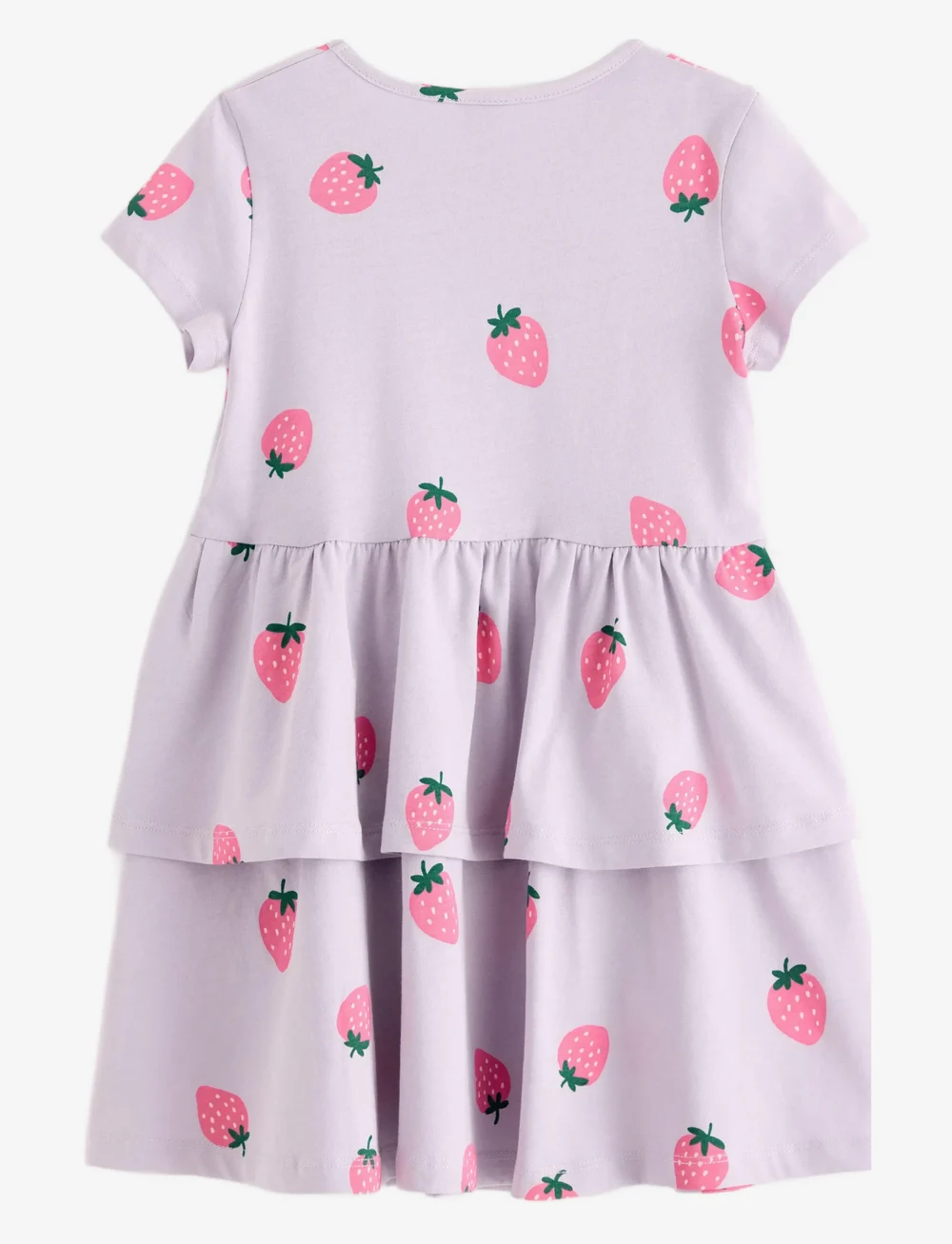 Lindex - Dress ss peplum AOP - kurzärmelige freizeitkleider - light dusty lilac - 2