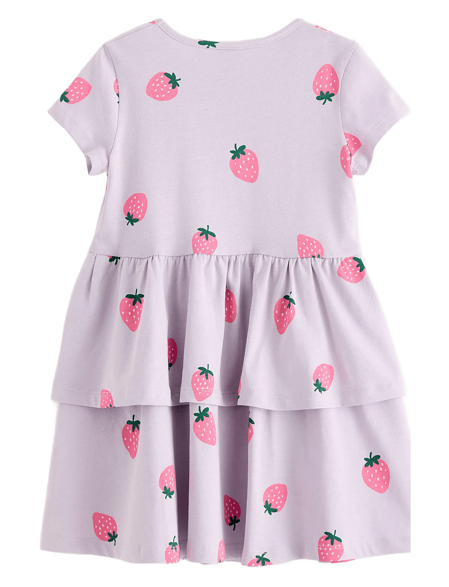 Lindex - Dress ss peplum AOP - light dusty lilac - 2