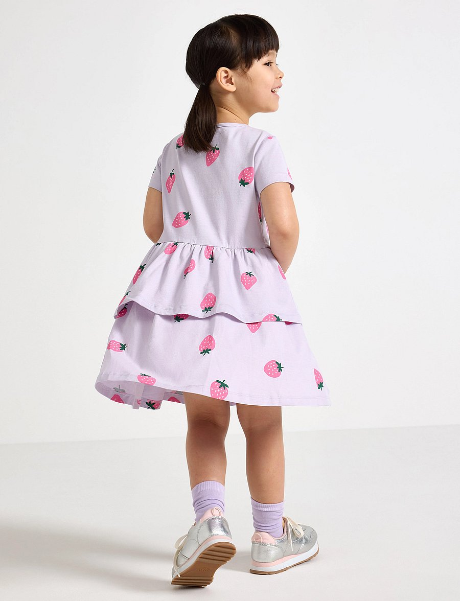 Lindex - Dress ss peplum AOP - light dusty lilac - 3
