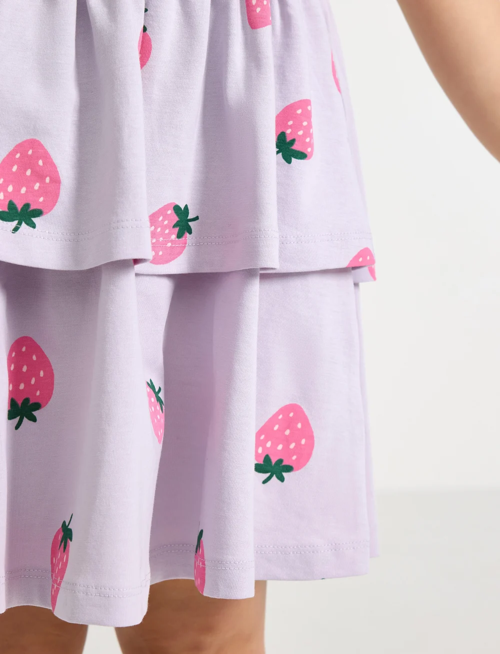 Lindex - Dress ss peplum AOP - kurzärmelige freizeitkleider - light dusty lilac - 4