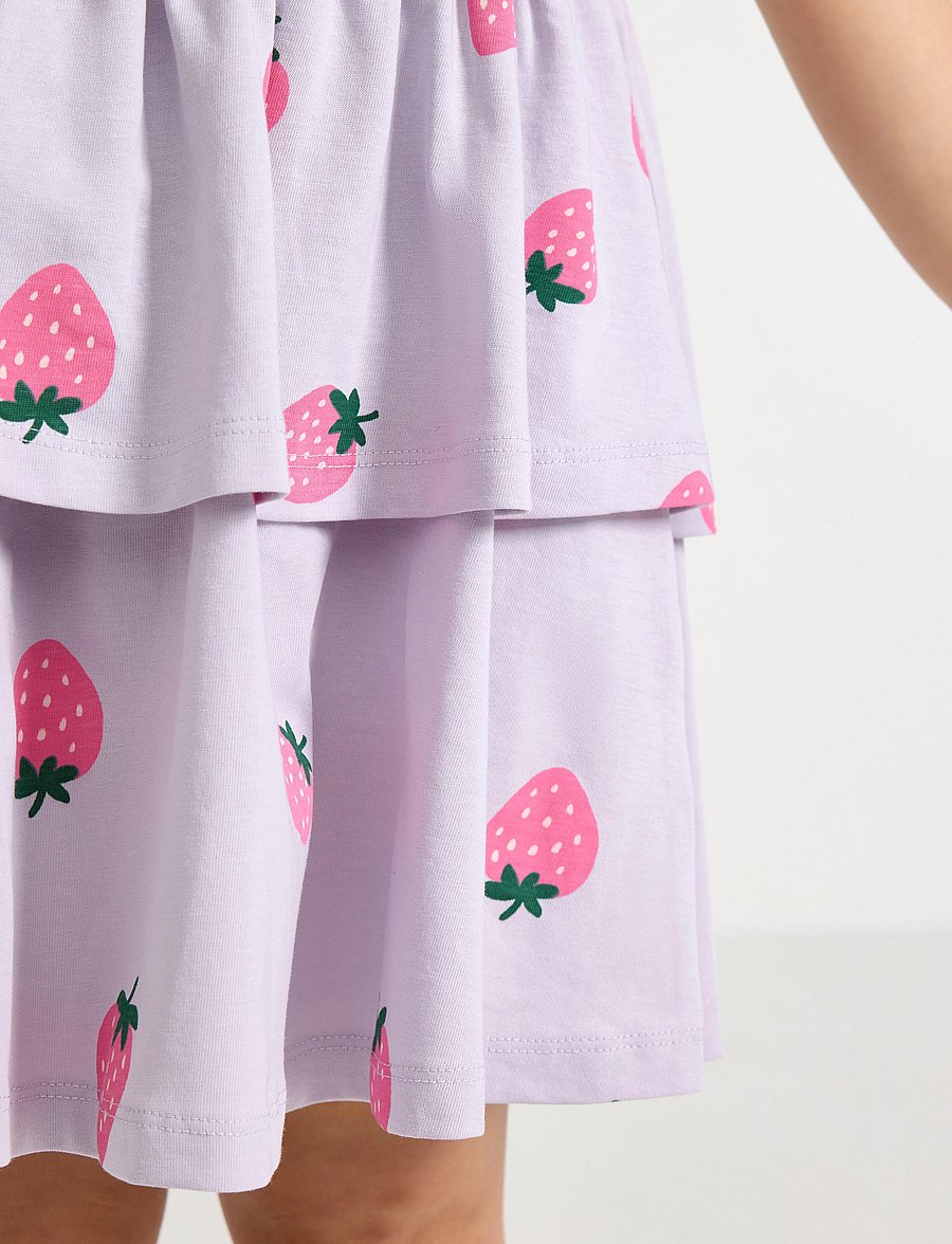 Lindex - Dress ss peplum AOP - light dusty lilac - 4