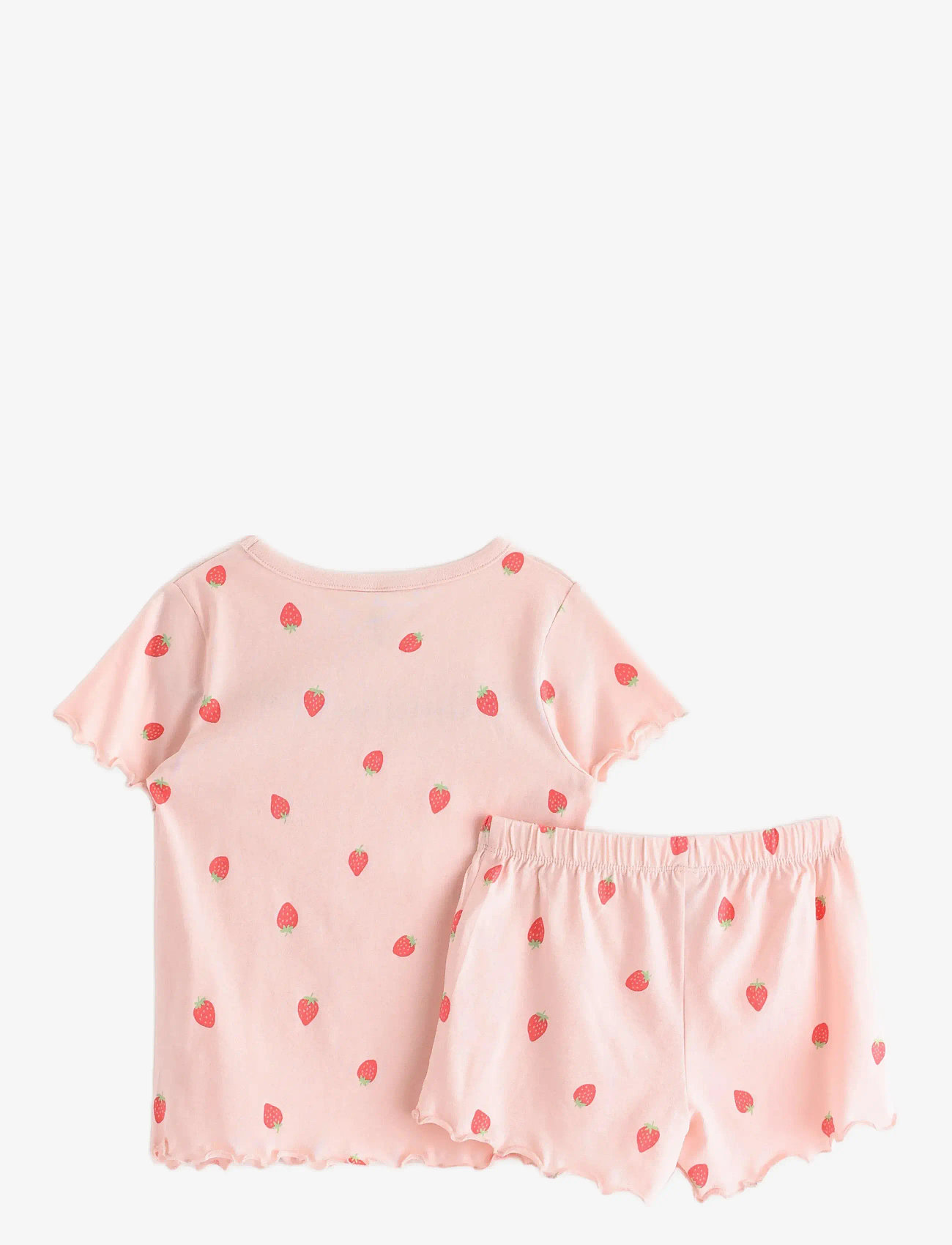 Lindex - Pyjama tee shorts strawberry - pyjama-sets - light pink - 2
