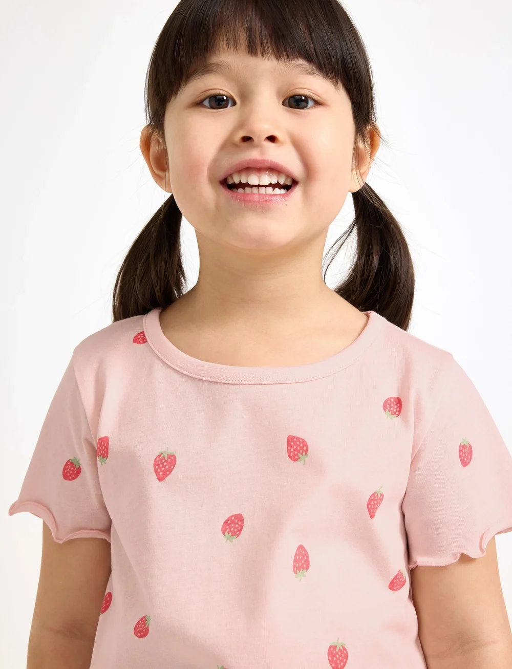 Lindex - Pyjama tee shorts strawberry - pyjama-sets - light pink - 4