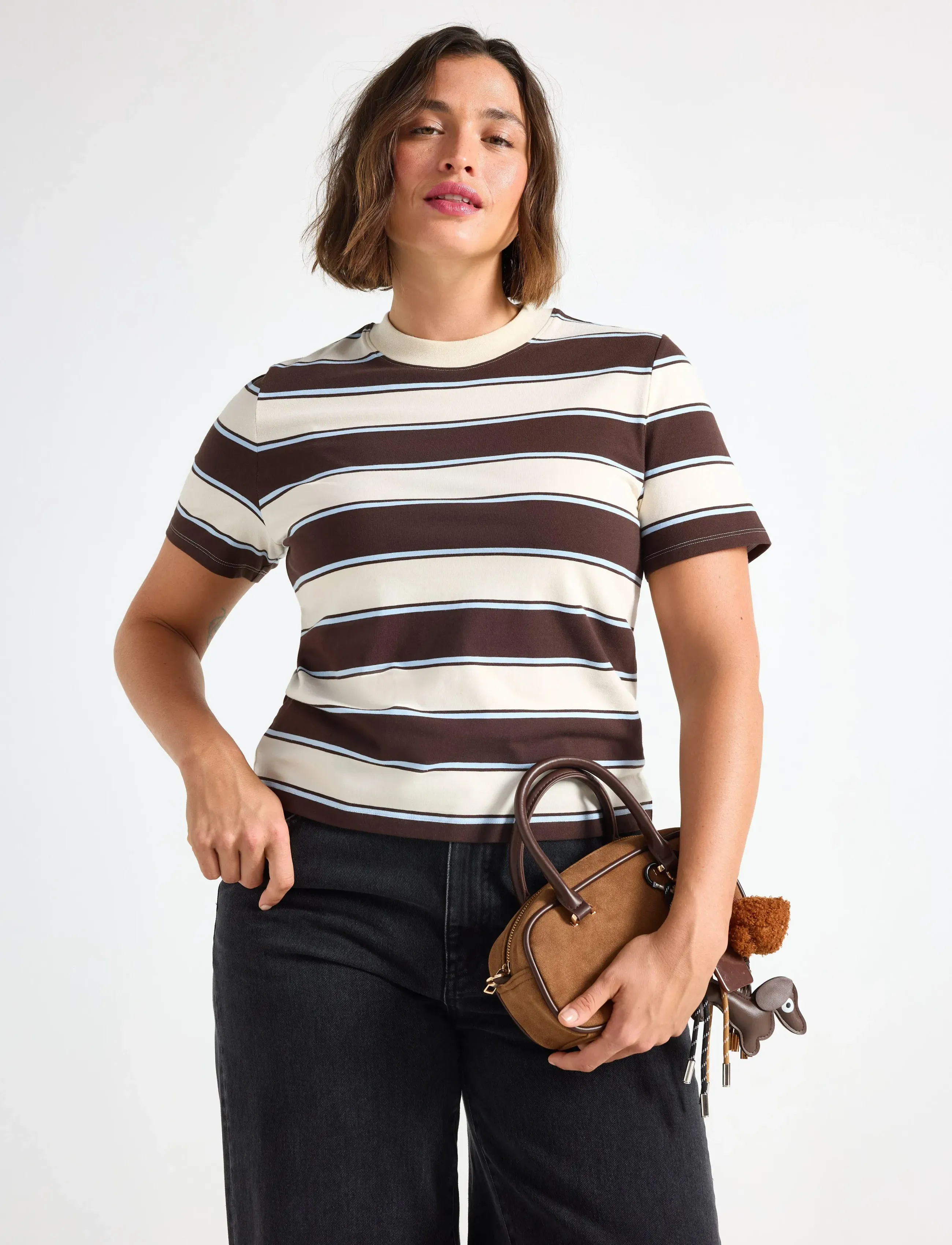 Lindex T-shirt - T-Shirts & Tops - DARK BROWN / brown