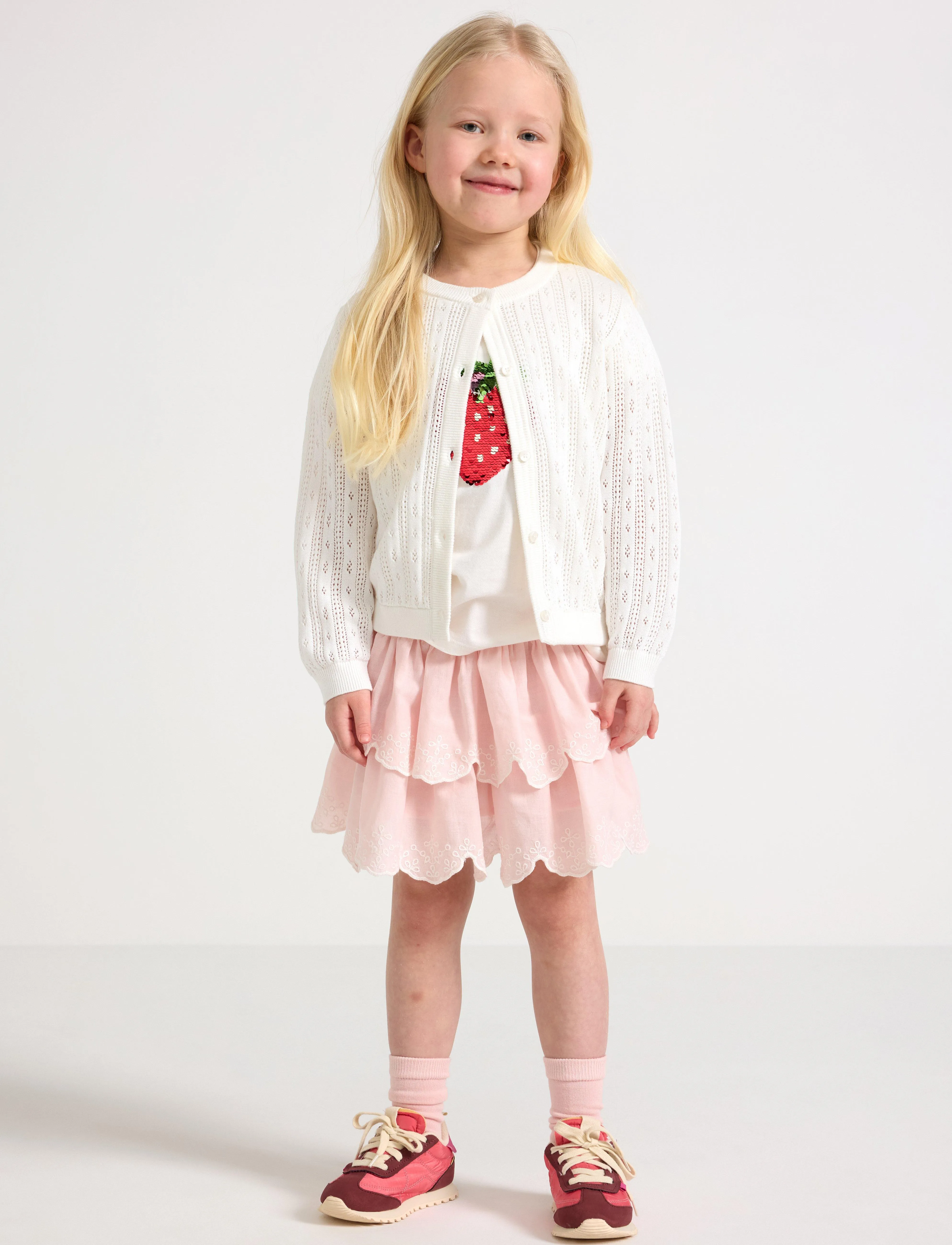 Lindex Skirt Flounces And Smock Embr, 92, Röcke, Rosa - Short Kinder
