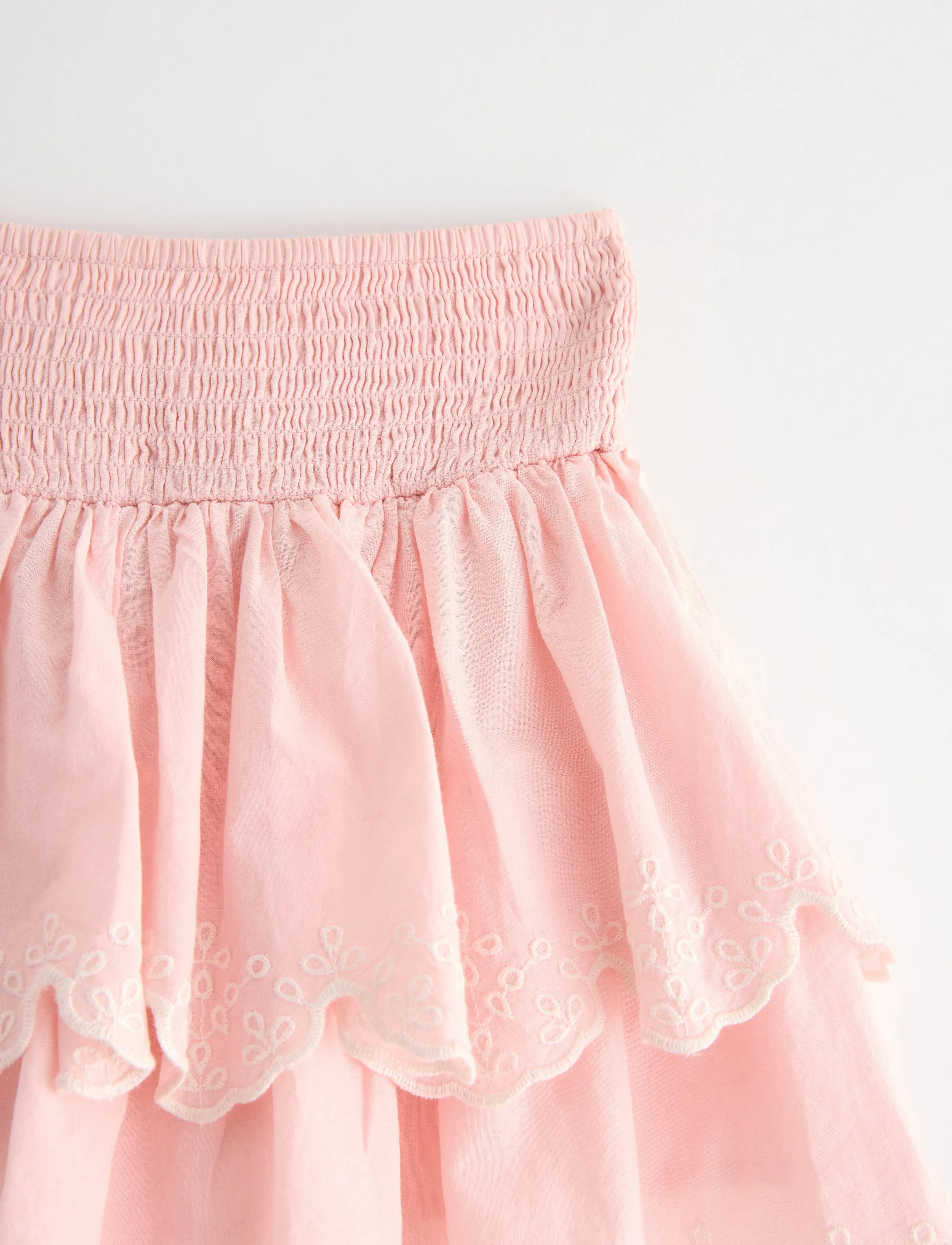 Lindex - Skirt flounces and smock embr - miniseelikud - light dusty pink - 5