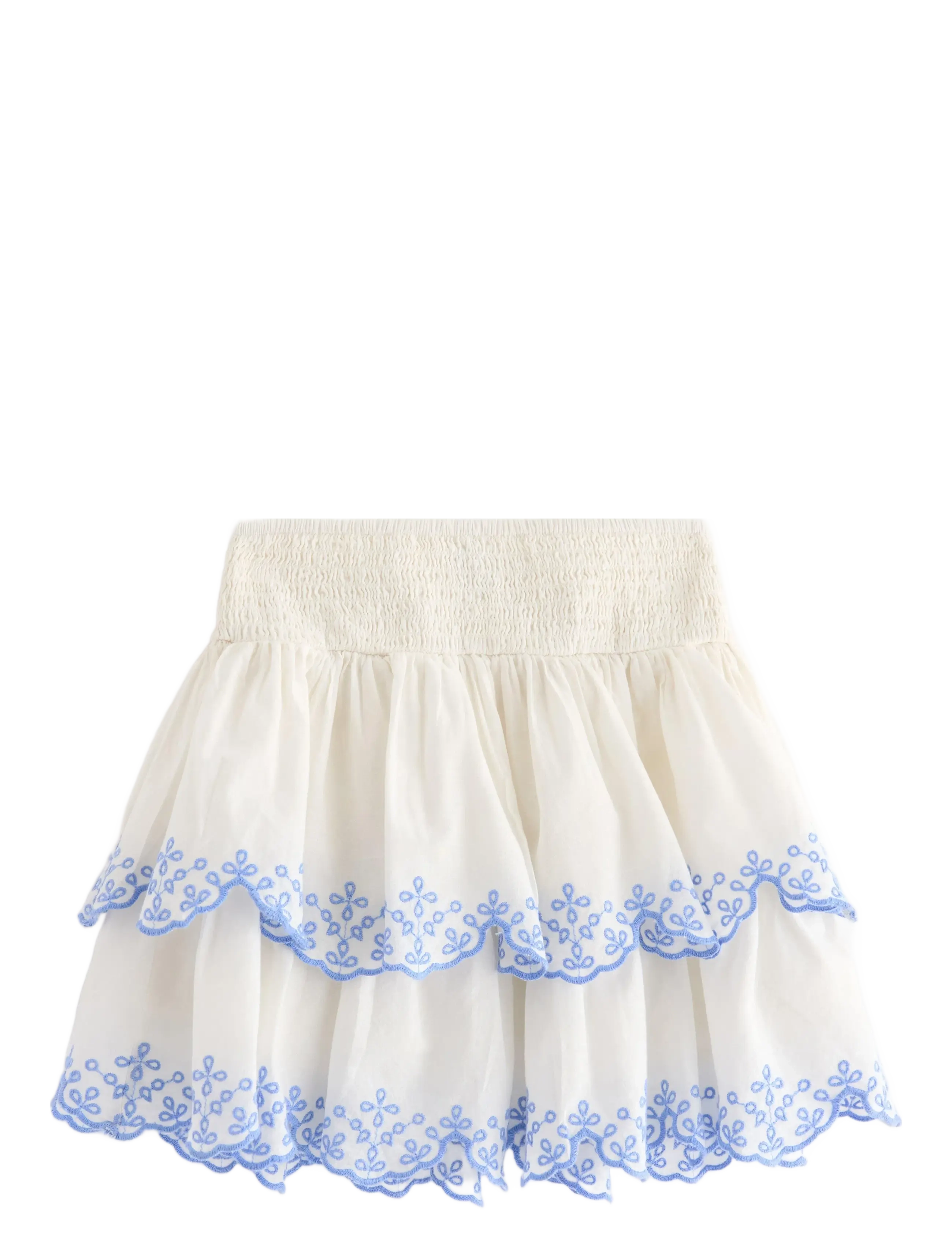 Lindex Skirt flounces and smock embr - Baby 44-92 - LIGHT DUSTY WHITE / white