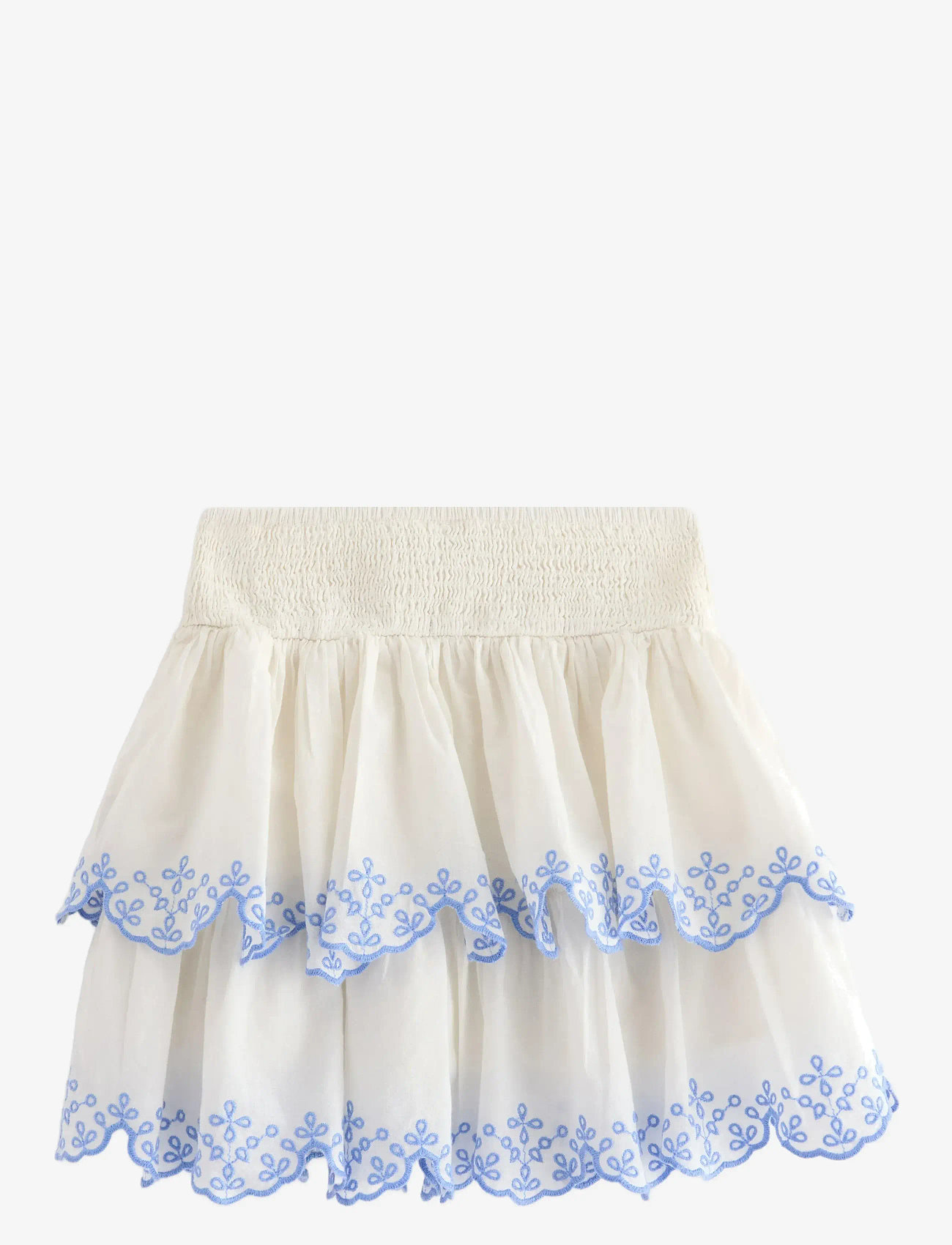 Lindex - Skirt flounces and smock embr - korte nederdele - light dusty white - 2