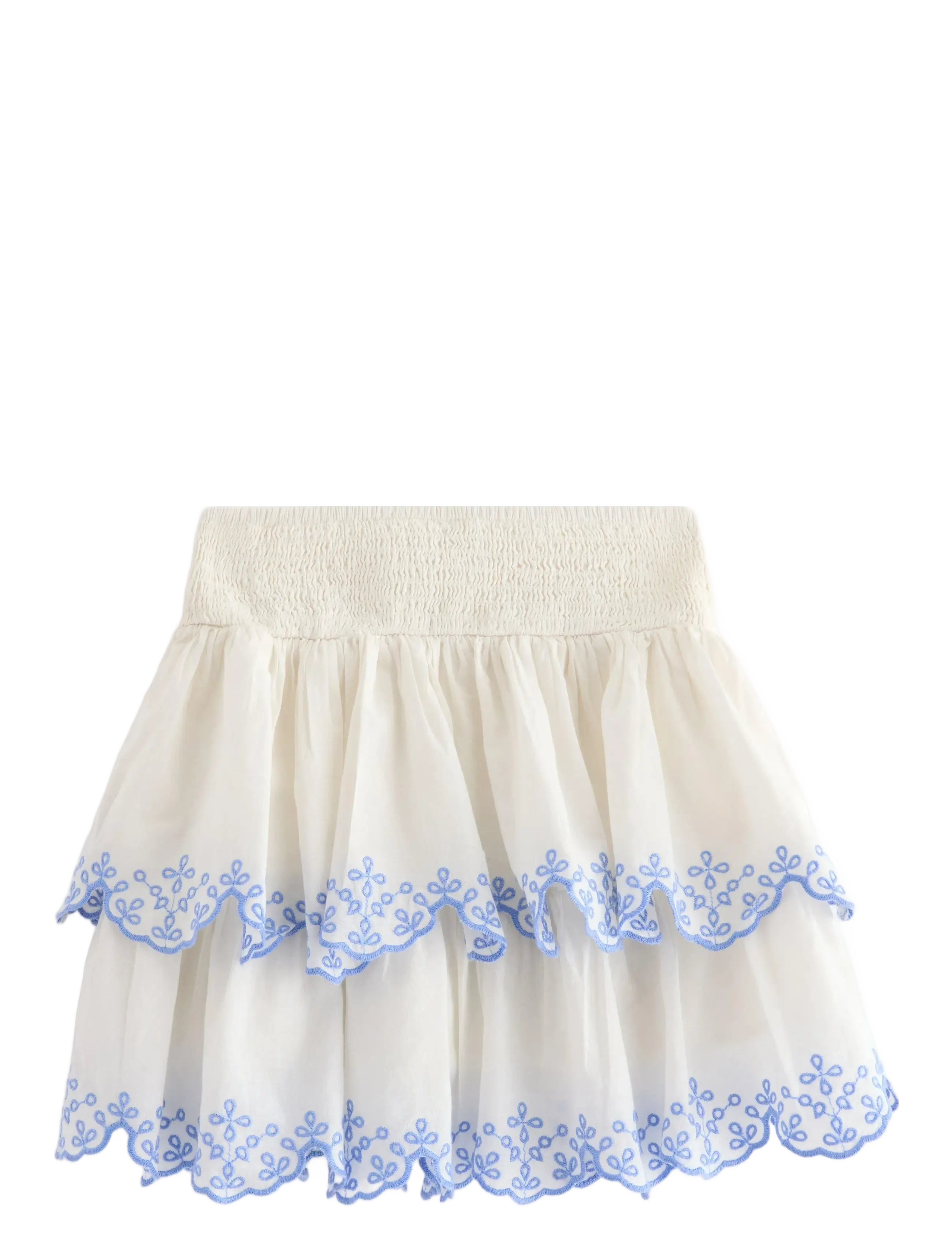 Lindex - Skirt flounces and smock embr - sijonai - light dusty white - 2