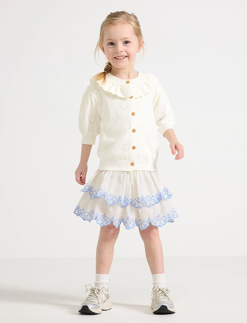 Lindex - Skirt flounces and smock embr - korte nederdele - light dusty white - 0