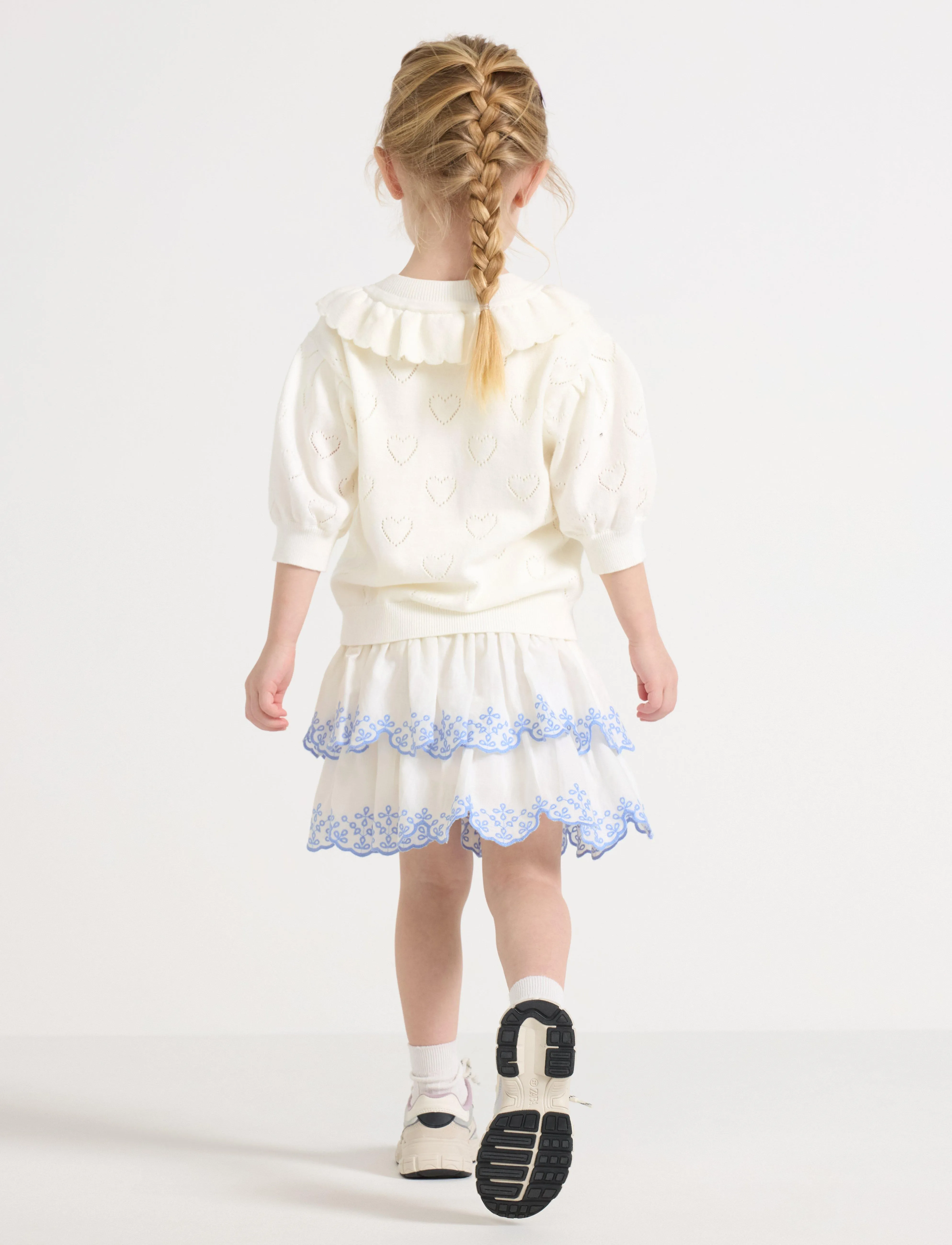 Lindex - Skirt flounces and smock embr - sijonai - light dusty white - 3