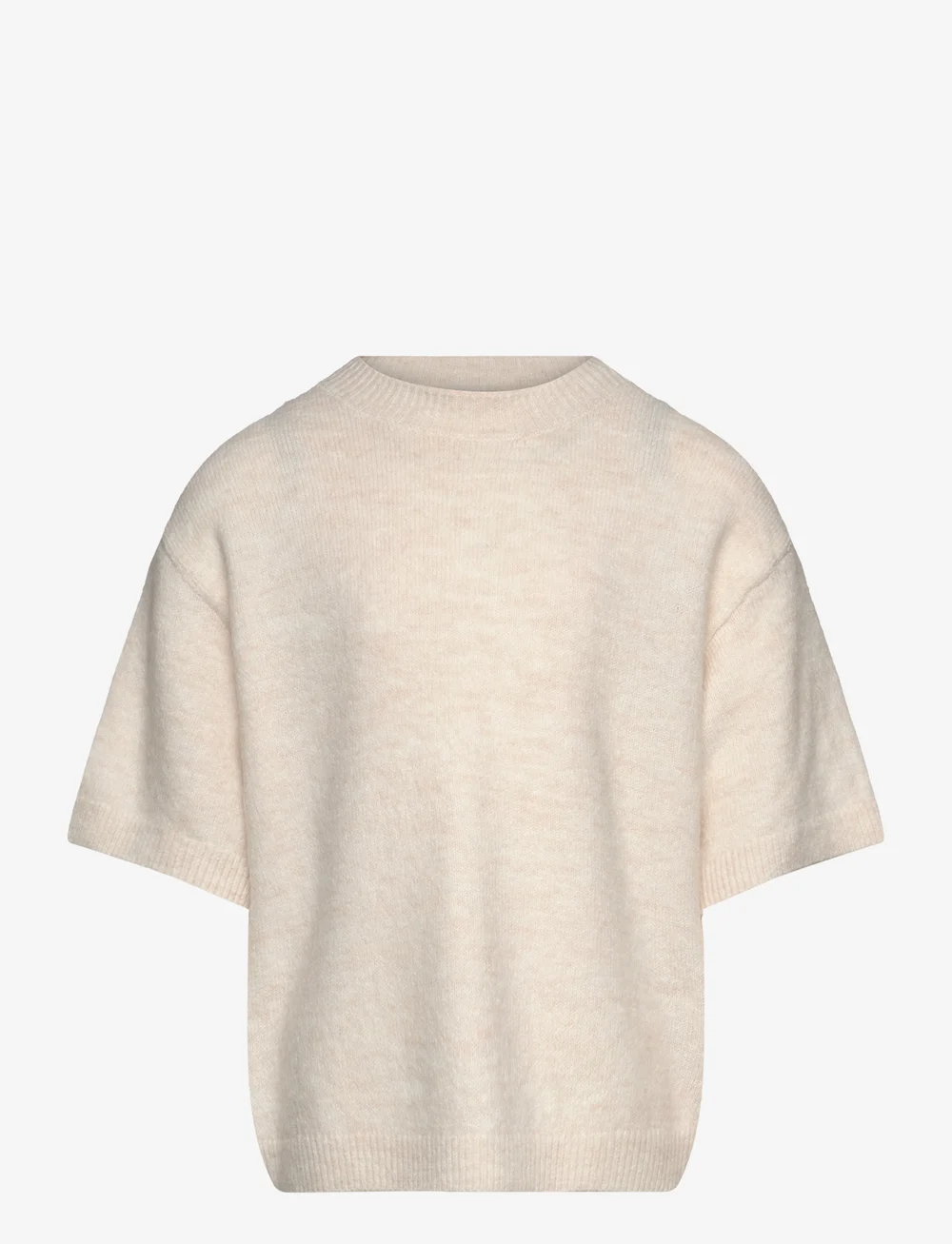 Lindex - Sweater knitted short sleeve - trøjer - light beige melange - 1