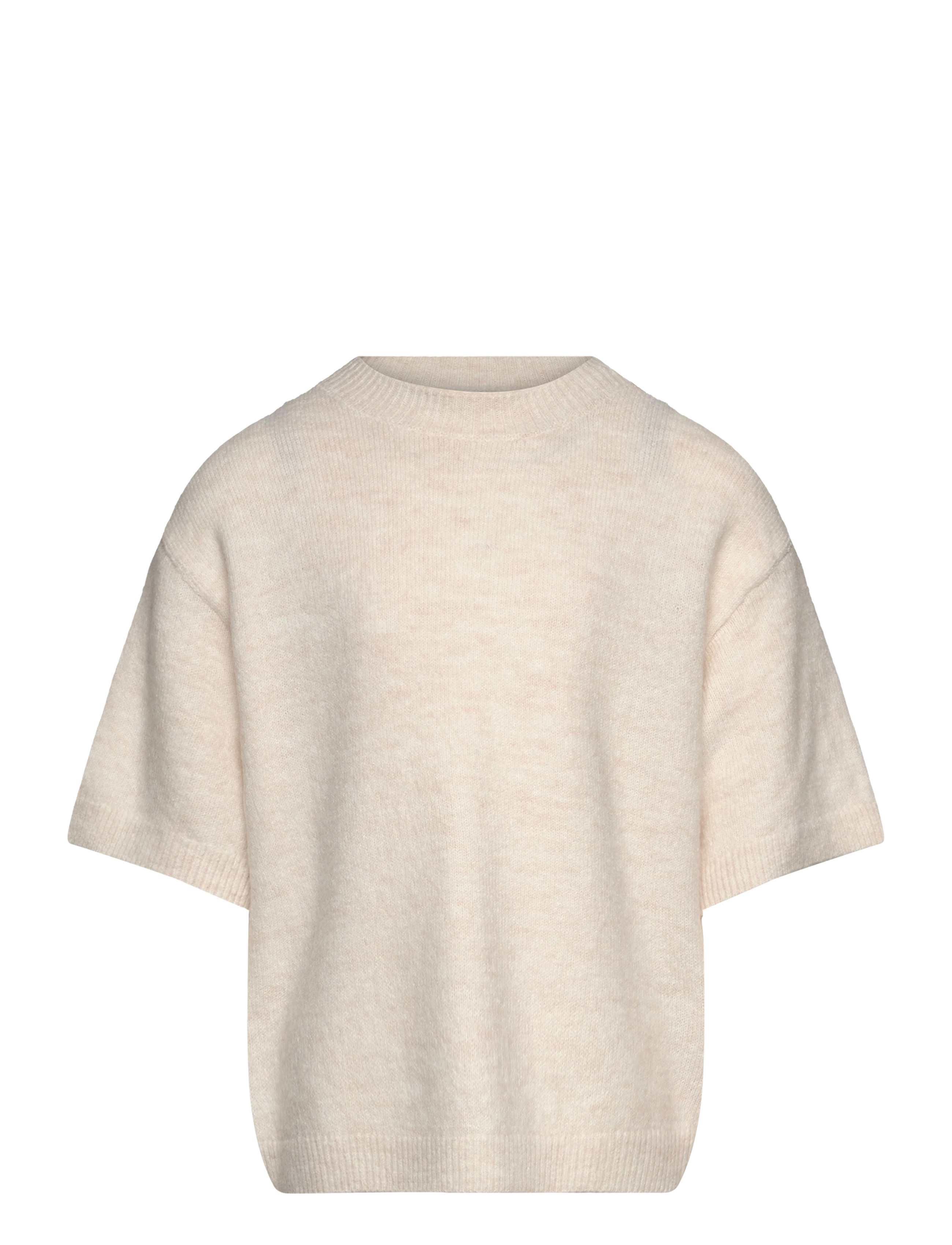 Lindex Sweater knitted short sleeve - Pullover - LIGHT BEIGE MELANGE / cream