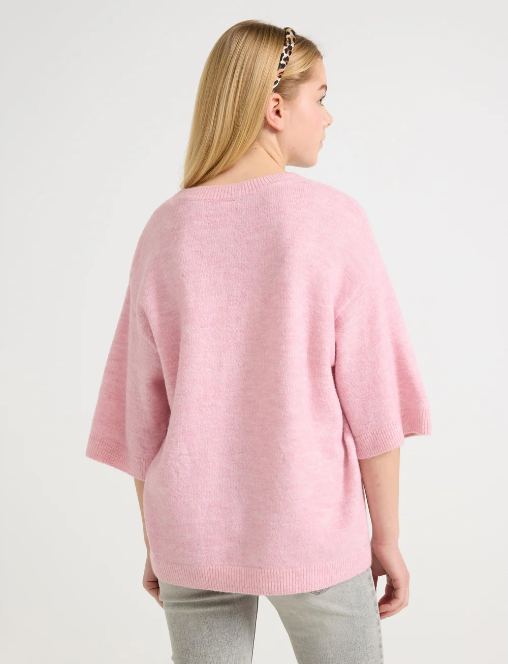 Lindex - Sweater knitted short sleeve - pullover - light dusty pink - 3