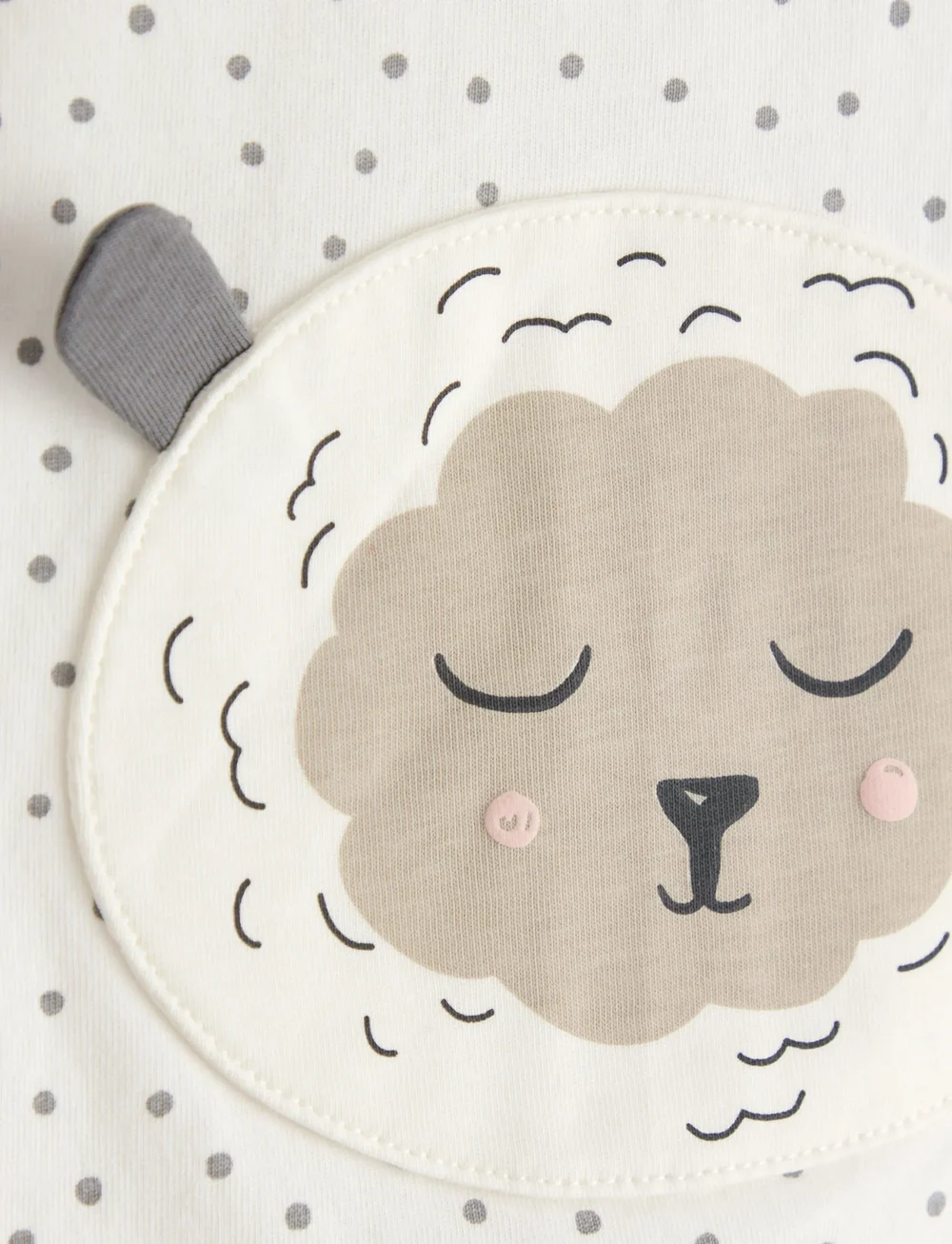 Lindex - Pyjamas Romper Sheep BF - sleeping overalls - light dusty white - 2