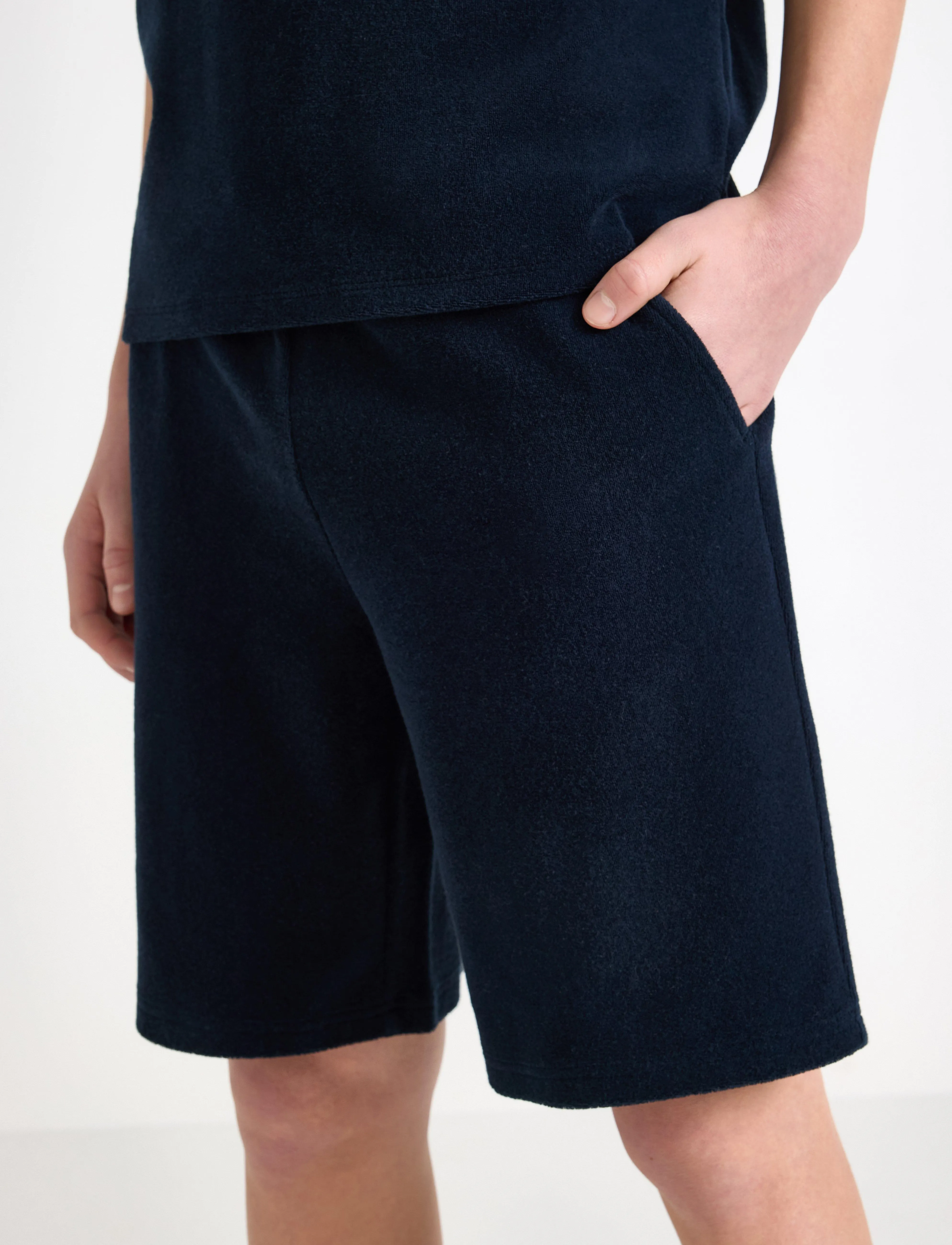Lindex - Shorts solid terry - lühikesed dressipüksid - dark navy - 4