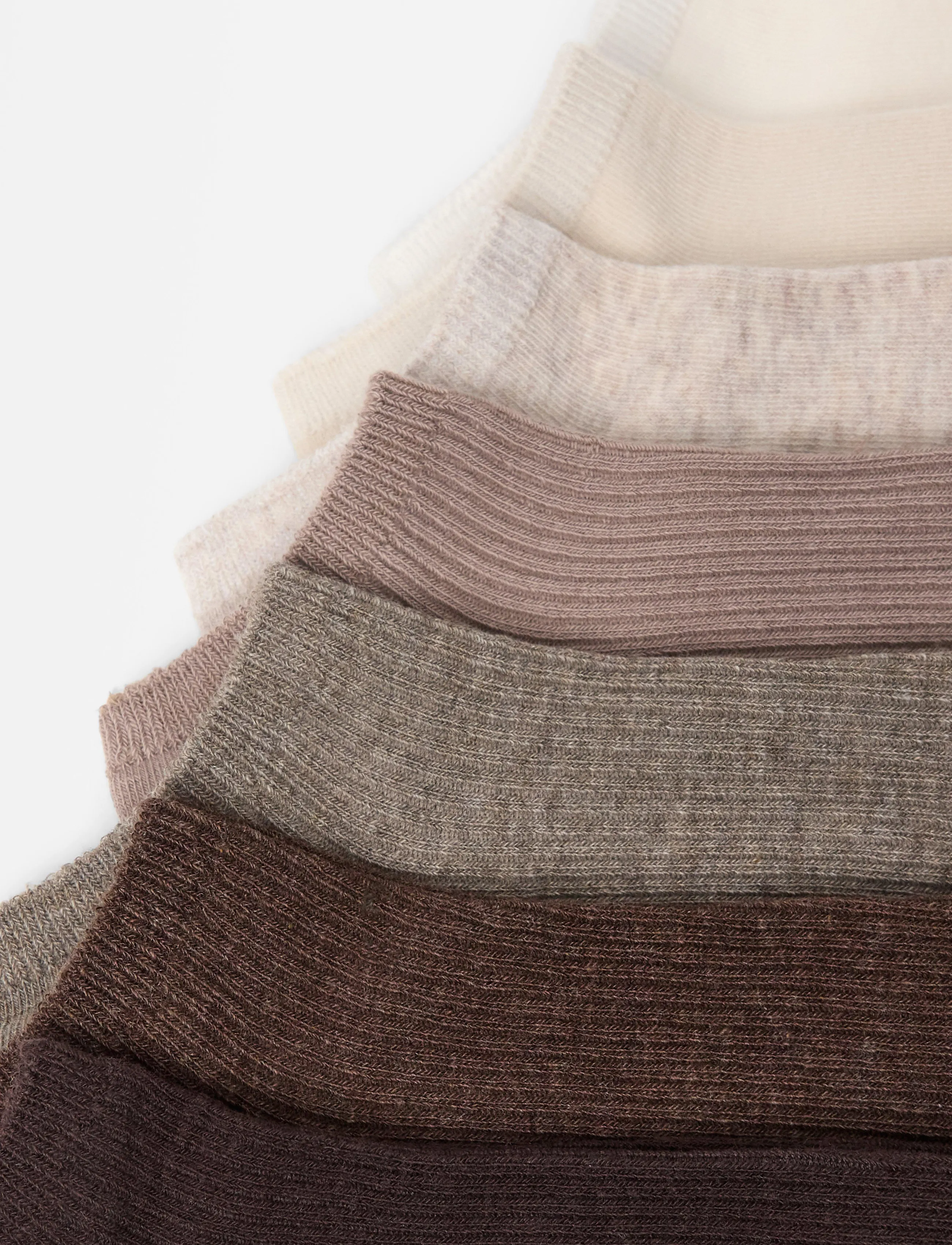Lindex - 7-pack ribbed ankle socks - lühikese säärega sokid - dark dusty brown - 2