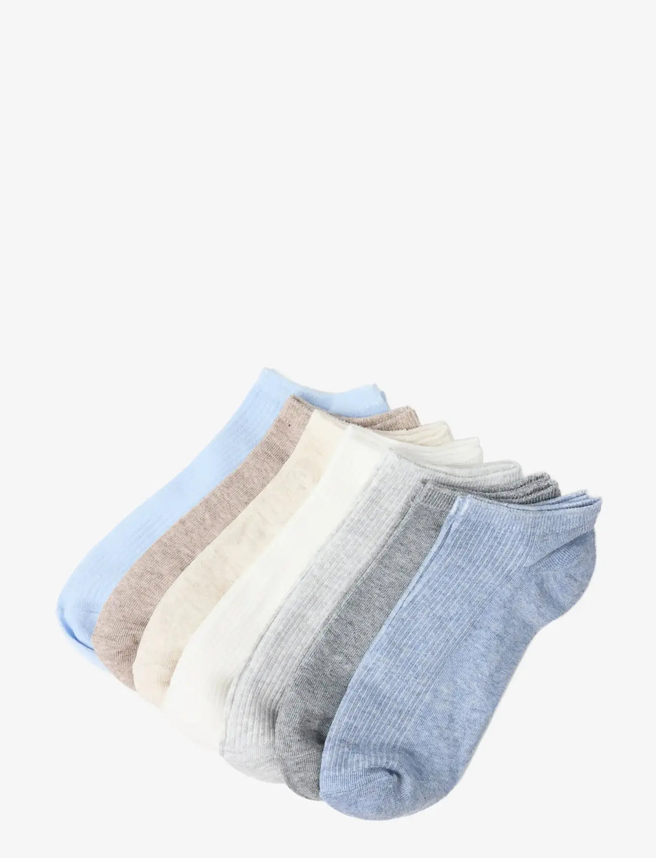 Lindex - Sock ankle 7 p neutrals rib an - light blue - 0