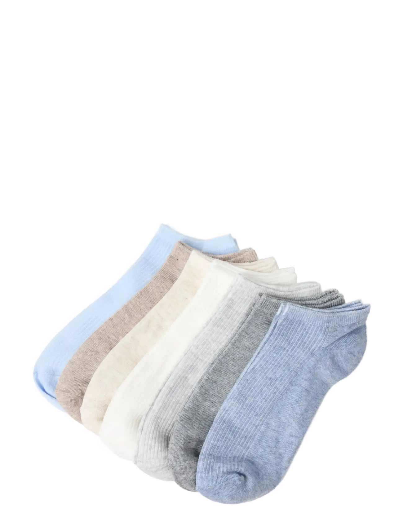 Lindex 7-pack ribbed ankle socks - Undertøy - LIGHT BLUE / multi