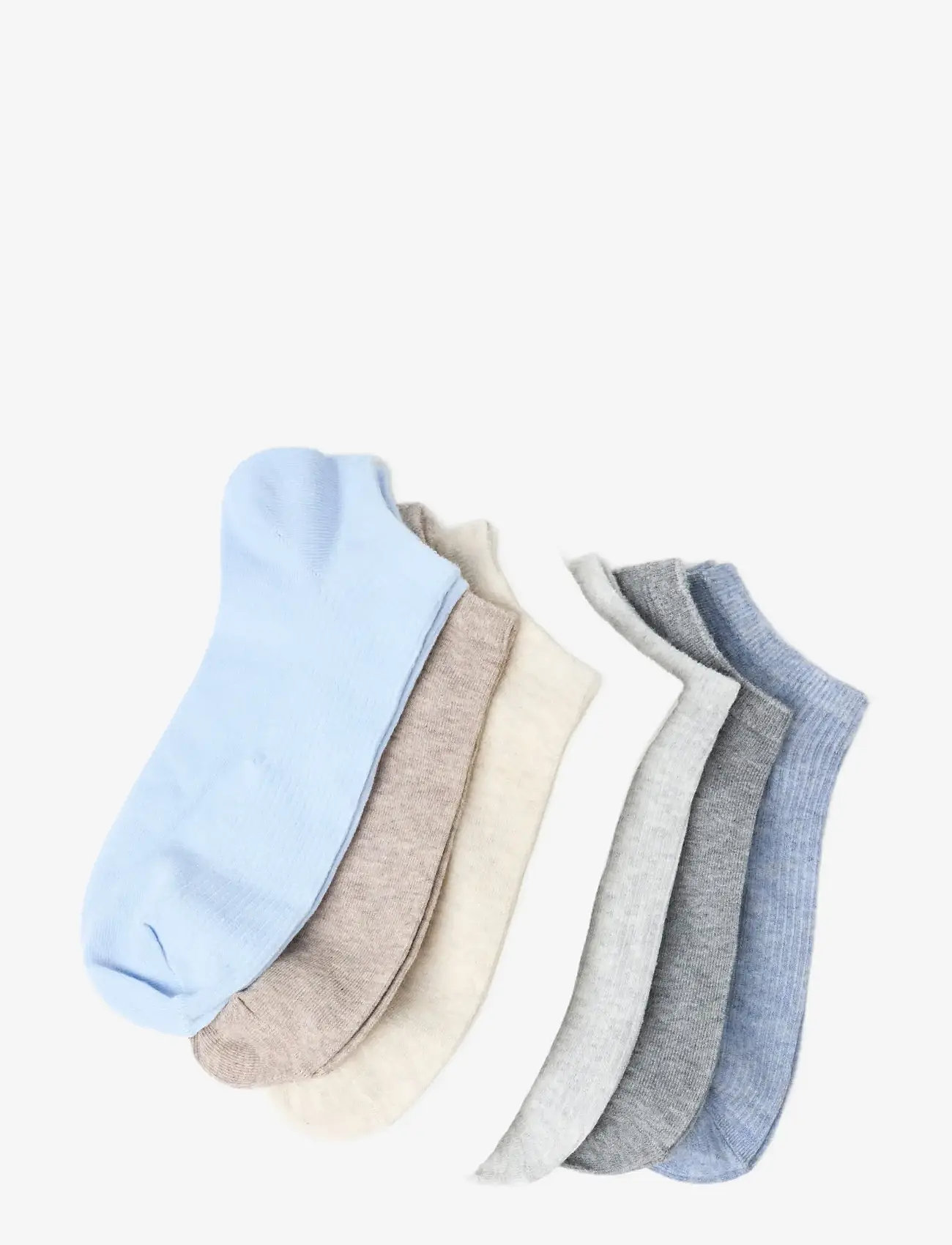 Lindex - Sock ankle 7 p neutrals rib an - light blue - 1