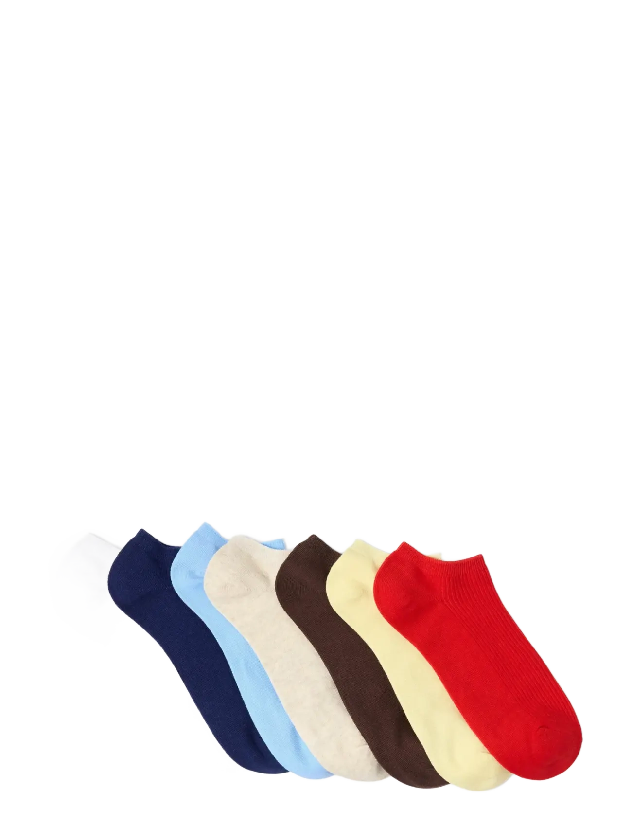 Lindex - 7-pack ribbed ankle socks - sneackersocken - red - 1