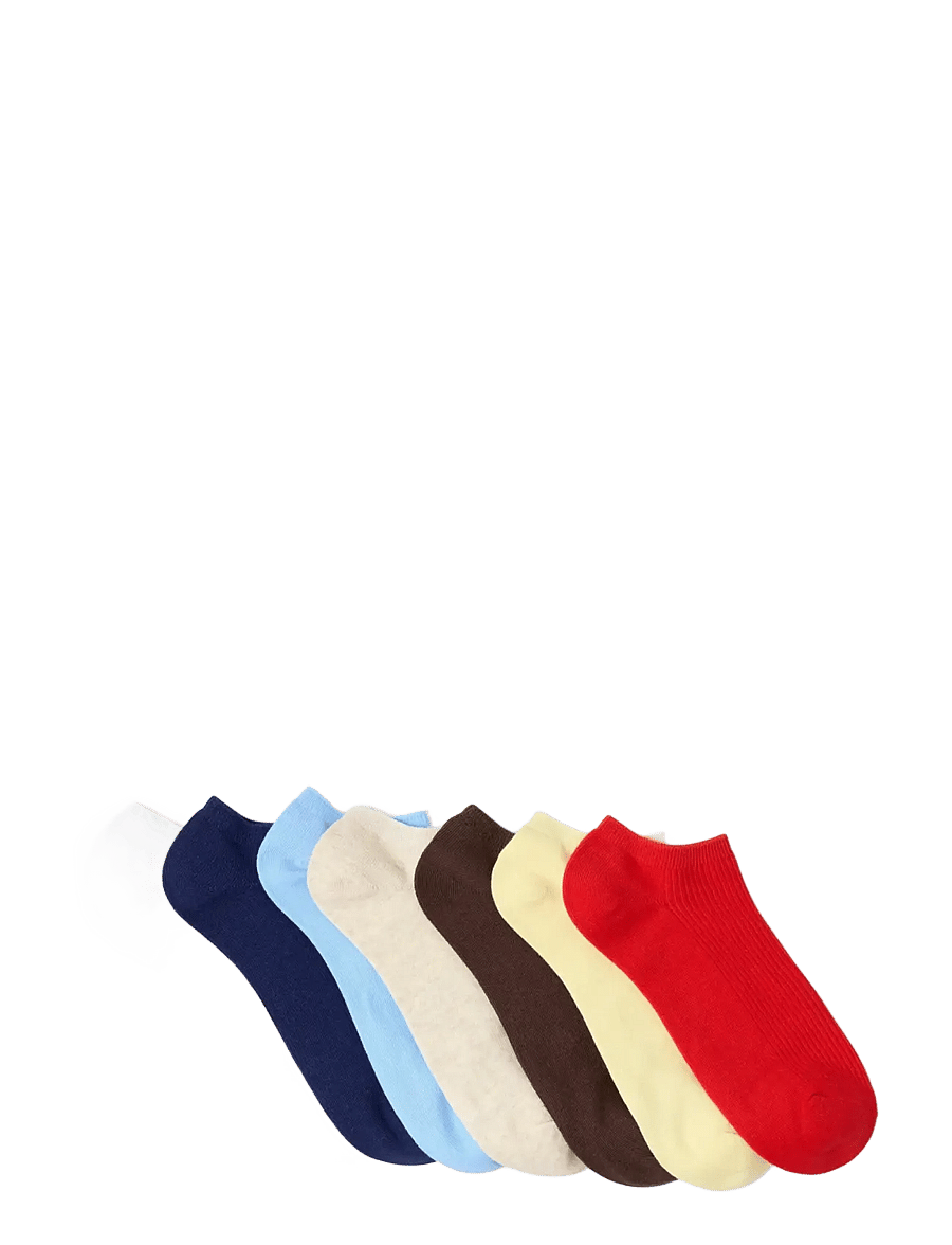Lindex - 7-pack ribbed ankle socks - ankelstrumpor - red - 1