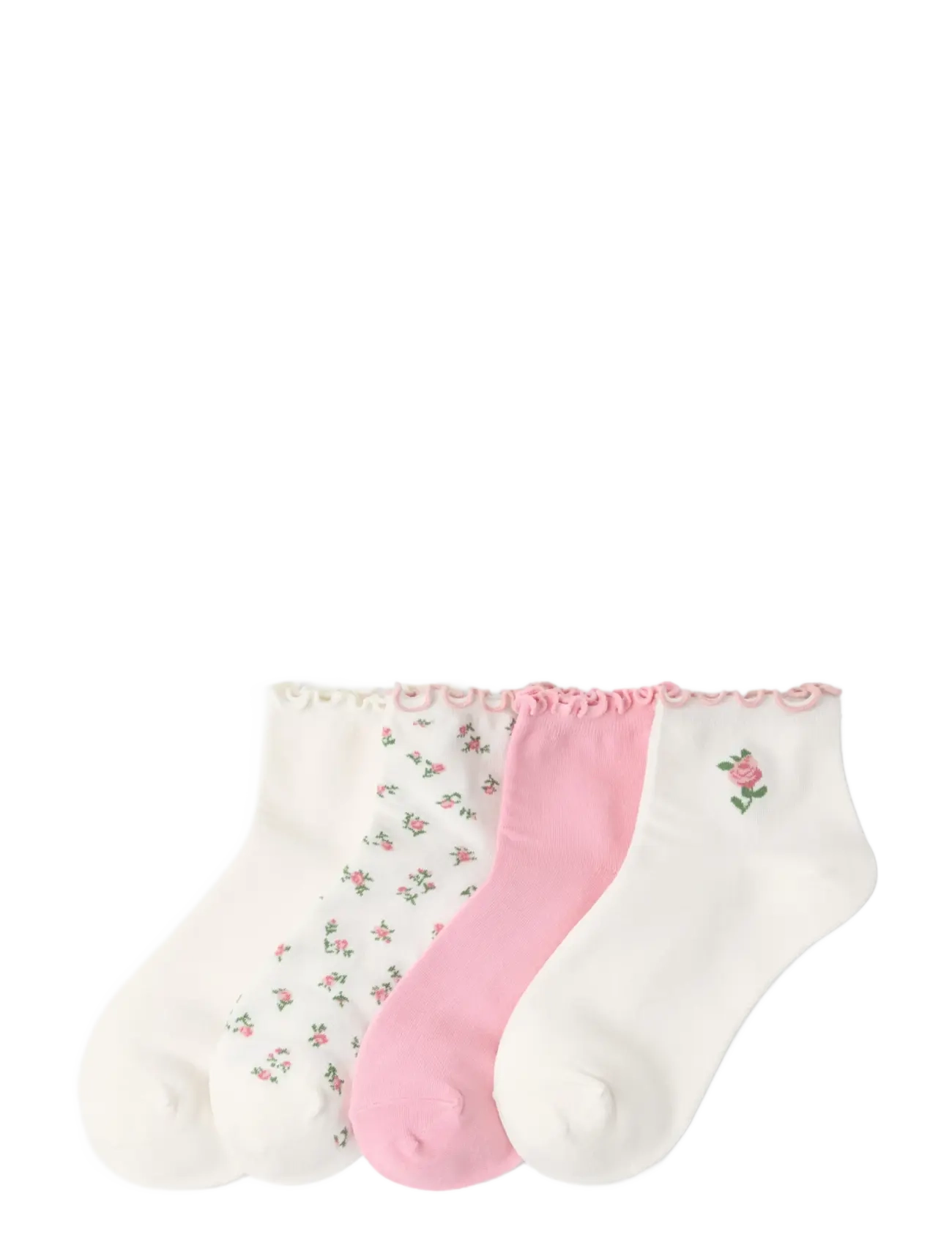 Lindex Sock high ankle 4 pack lettuce - Lindex - LIGHT PINK / pink/rose